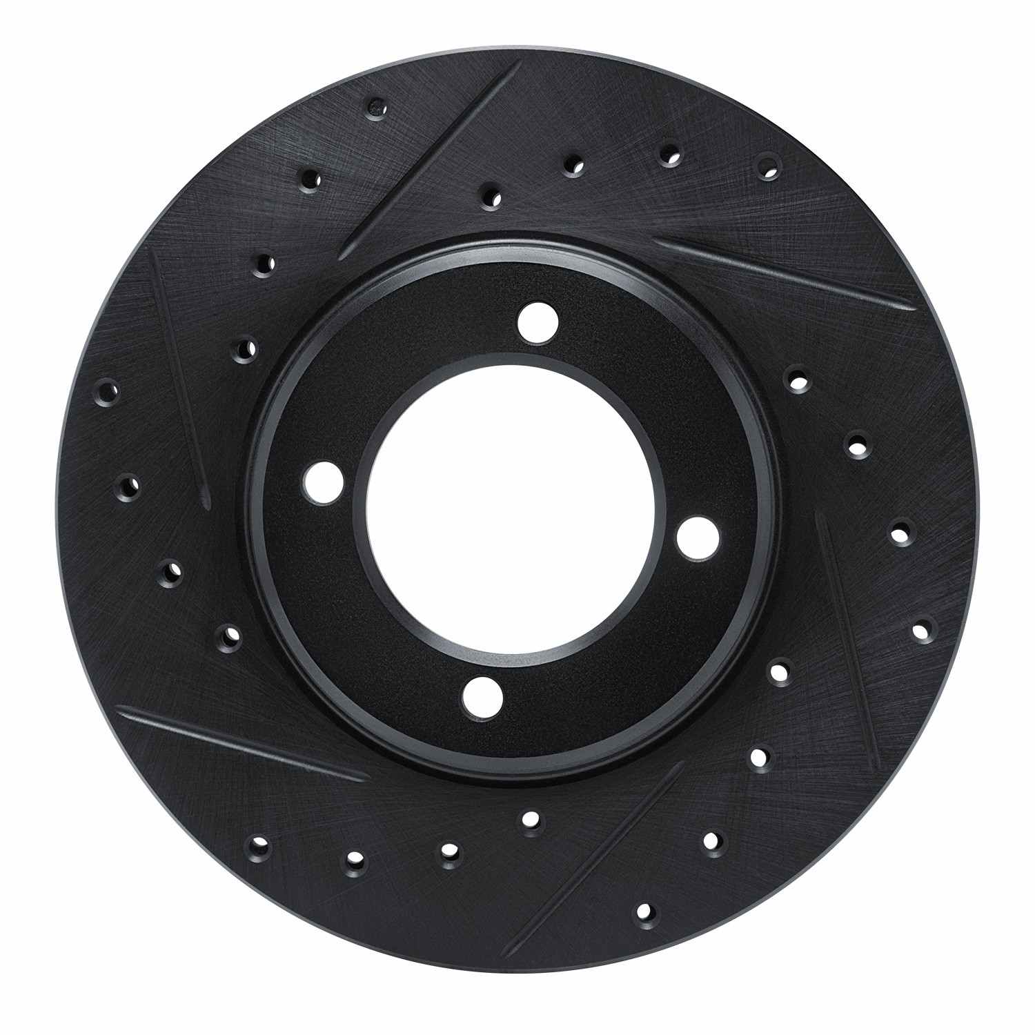 R1 Concepts 81-82 Toyota Cressida Front Left Drilled & Slotted Black Brake Rotor