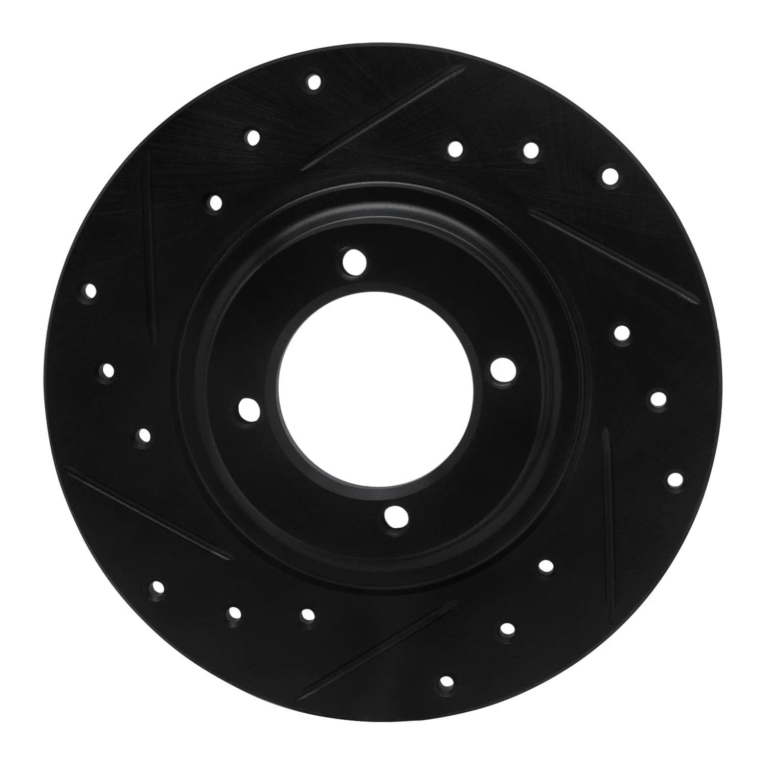 R1 Concepts 81-84 Toyota STARLET Front Left Drilled & Slotted Black Brake Rotor
