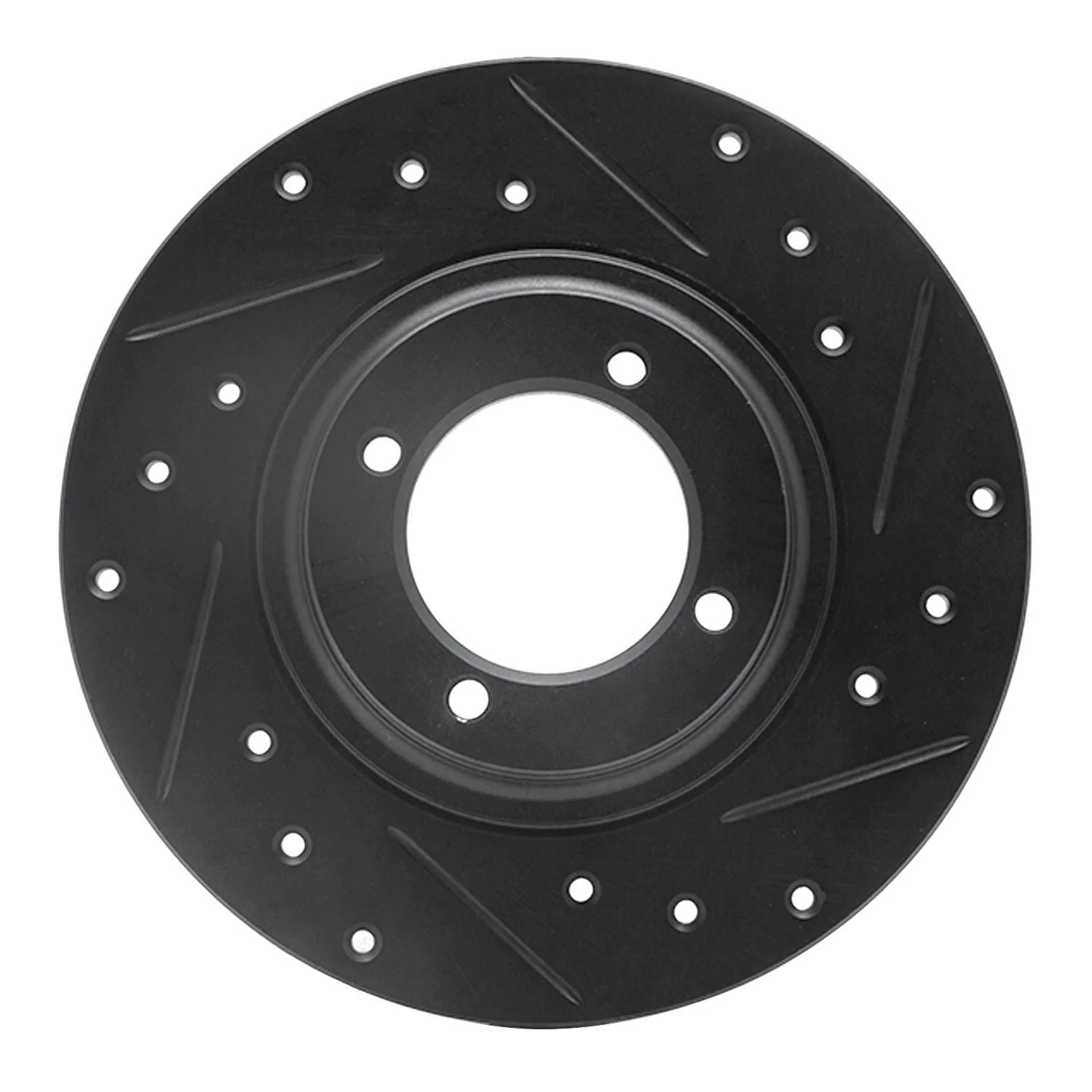 R1 Concepts 81-84 Toyota STARLET Front Right Drilled & Slotted Black Brake Rotor