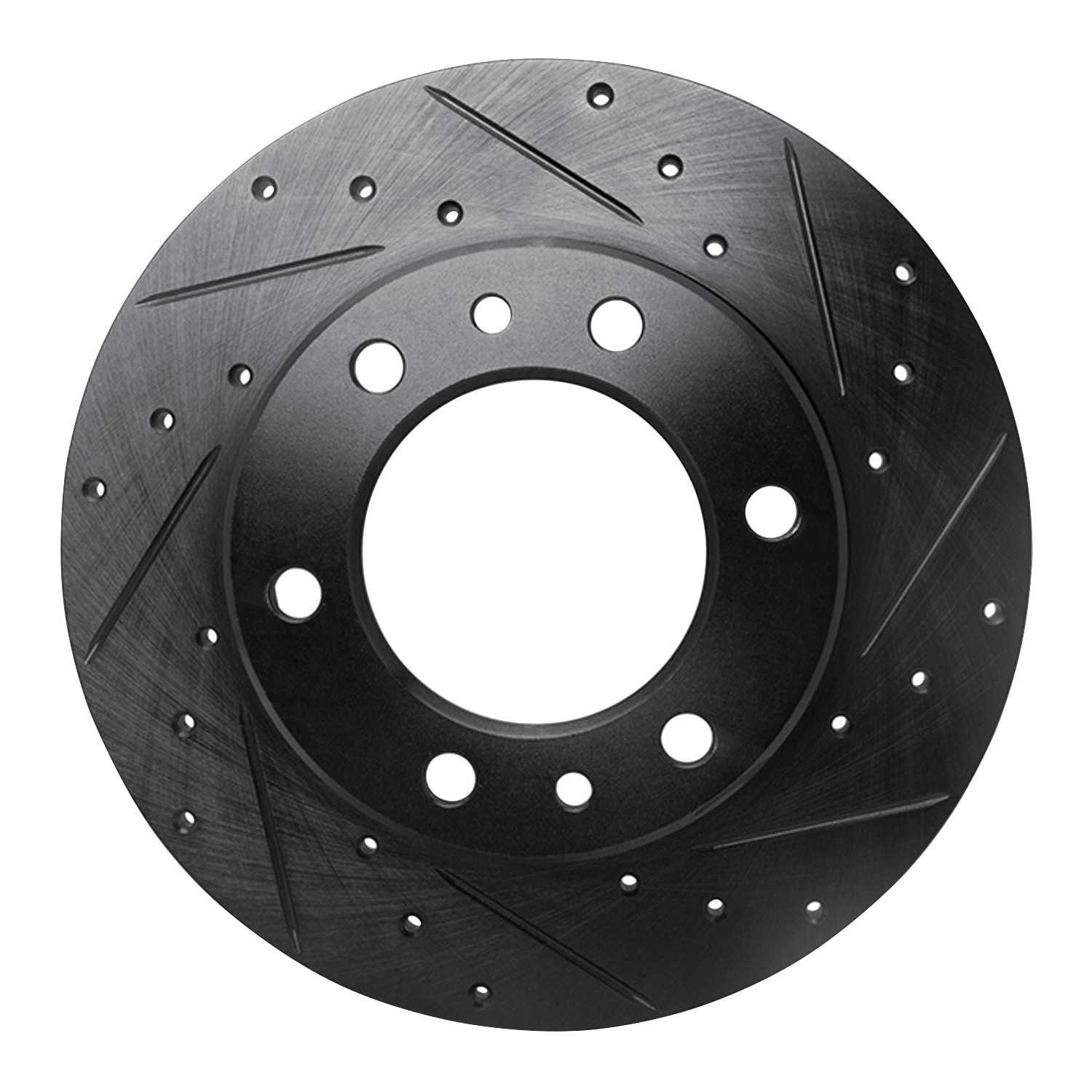 R1 Concepts 81-85 Toyota 4Runner Front Right Drilled & Slotted Black Brake Rotor