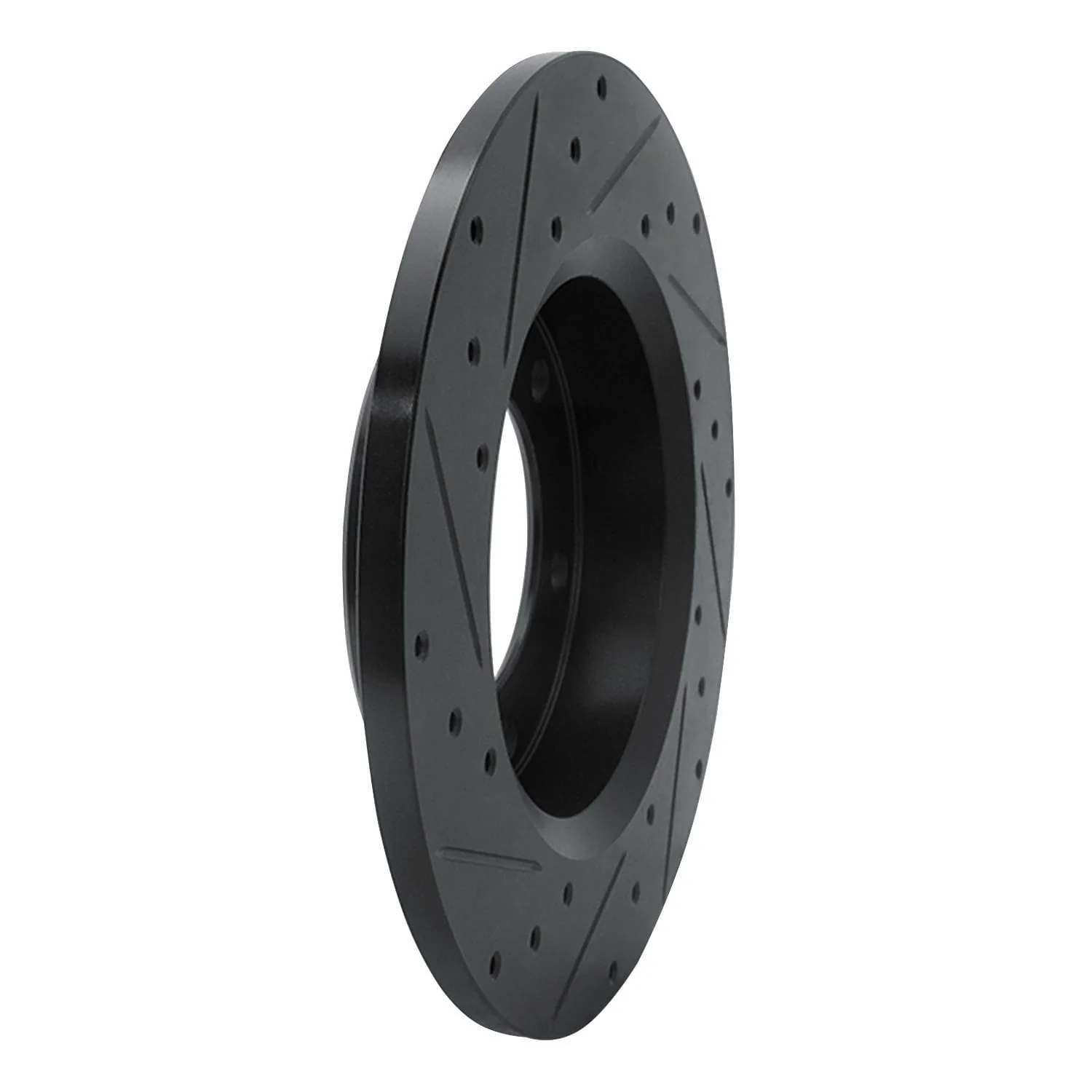 R1 Concepts 81-85 Toyota 4Runner Front Right Drilled & Slotted Black Brake Rotor - Image 2