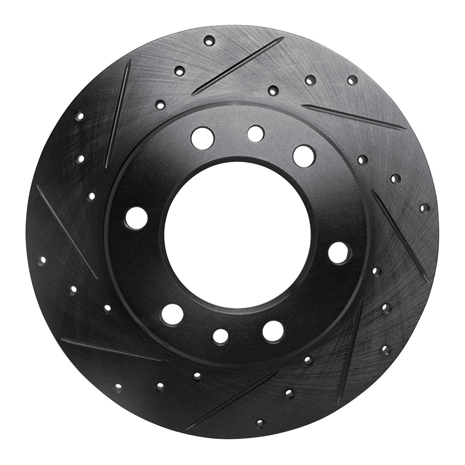 R1 Concepts 81-85 Toyota Pickup Front Left Drilled & Slotted Black Brake Rotor