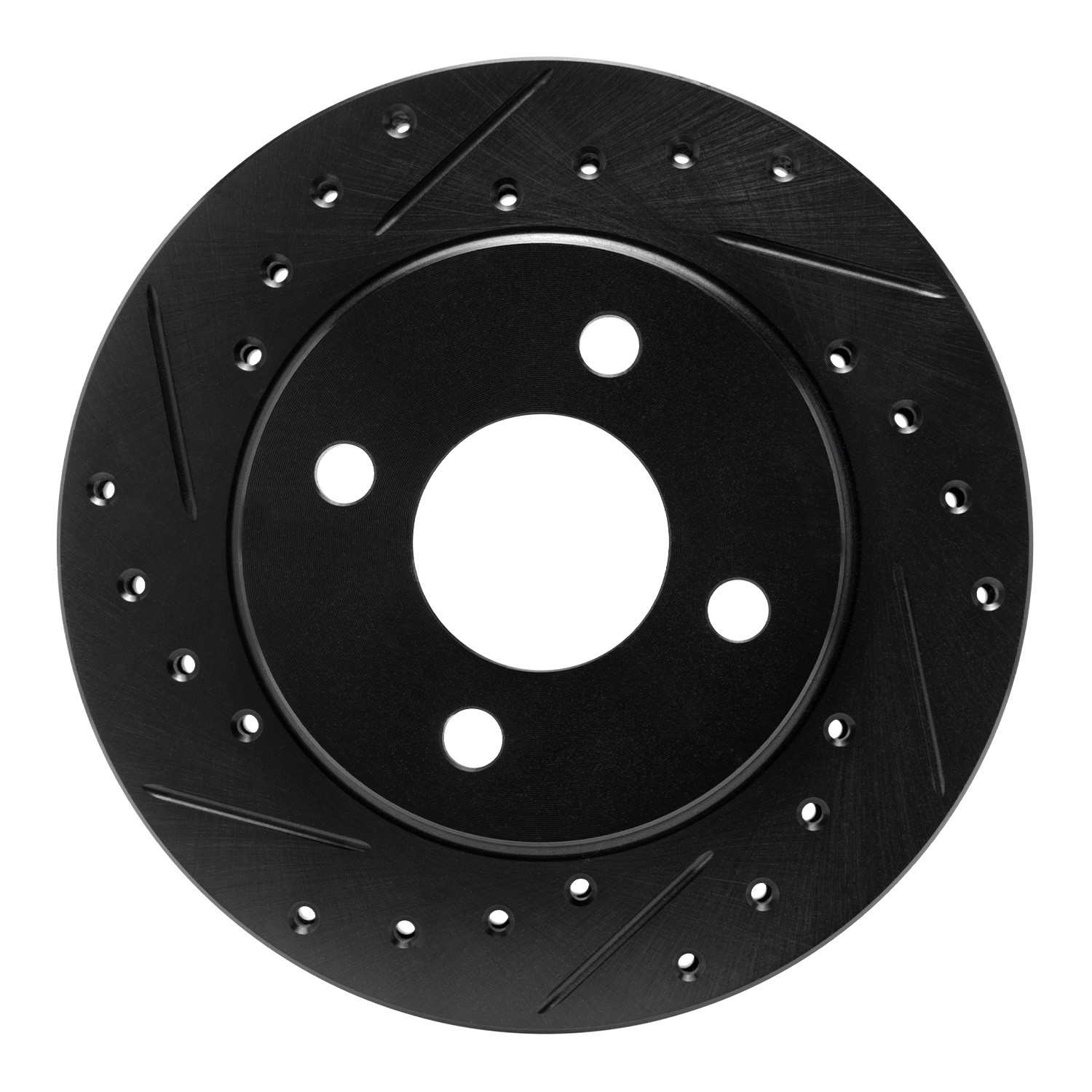 R1 Concepts 81-87 Chrysler LeBaron Front Left Drilled & Slotted Black Brake Rotor