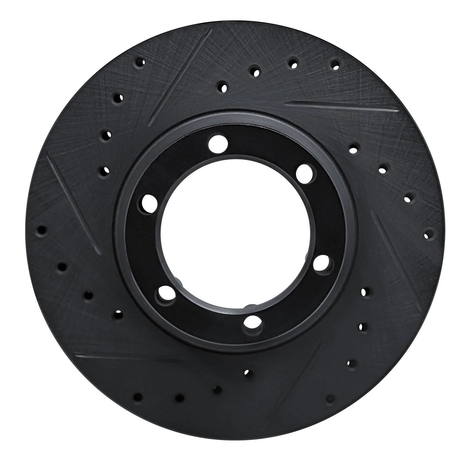 R1 Concepts 81-87 Dodge D50 Front Left Drilled & Slotted Black Brake Rotor