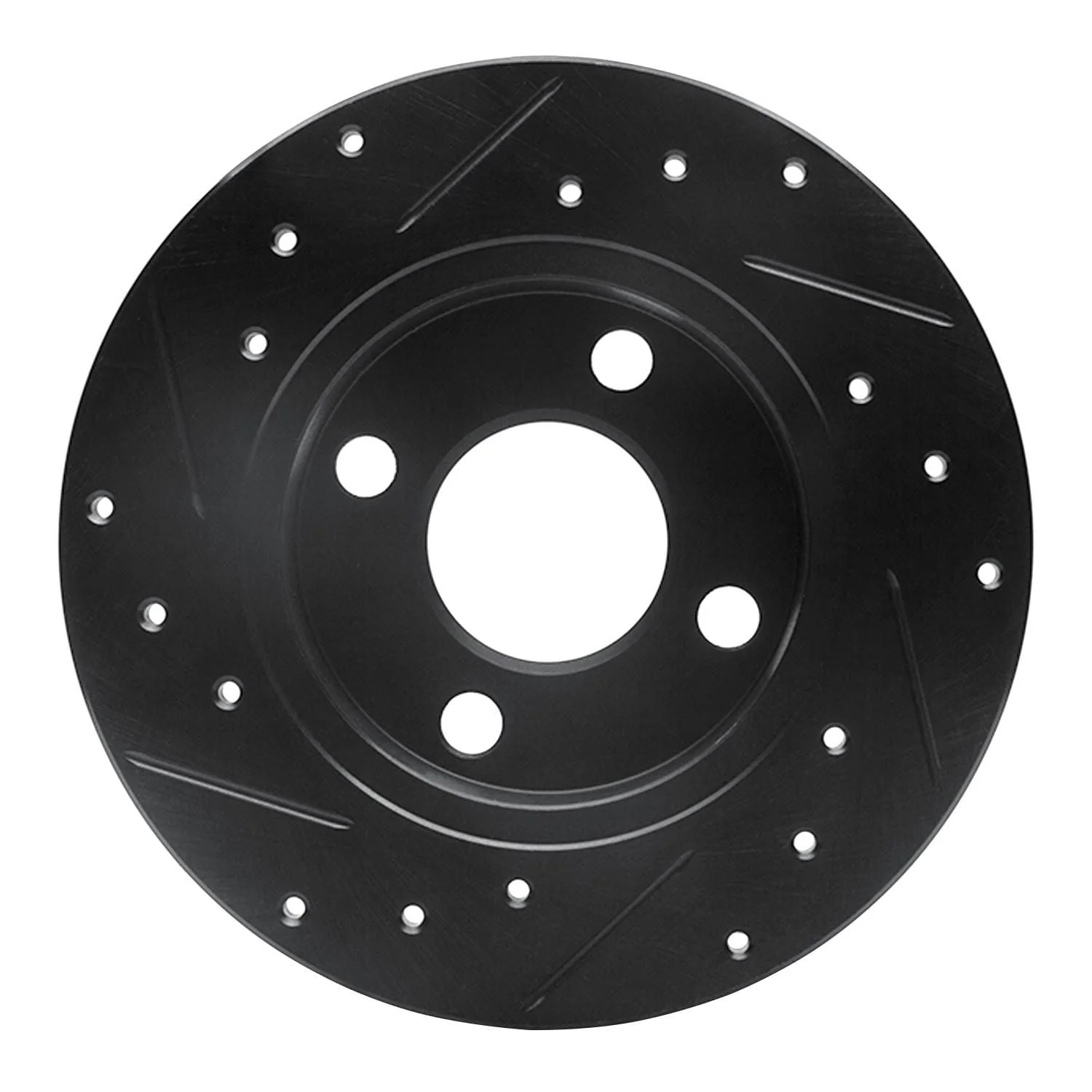 R1 Concepts 81-87 Renault ALLIANCE Front Right Drilled & Slotted Black Brake Rotor - Image 2