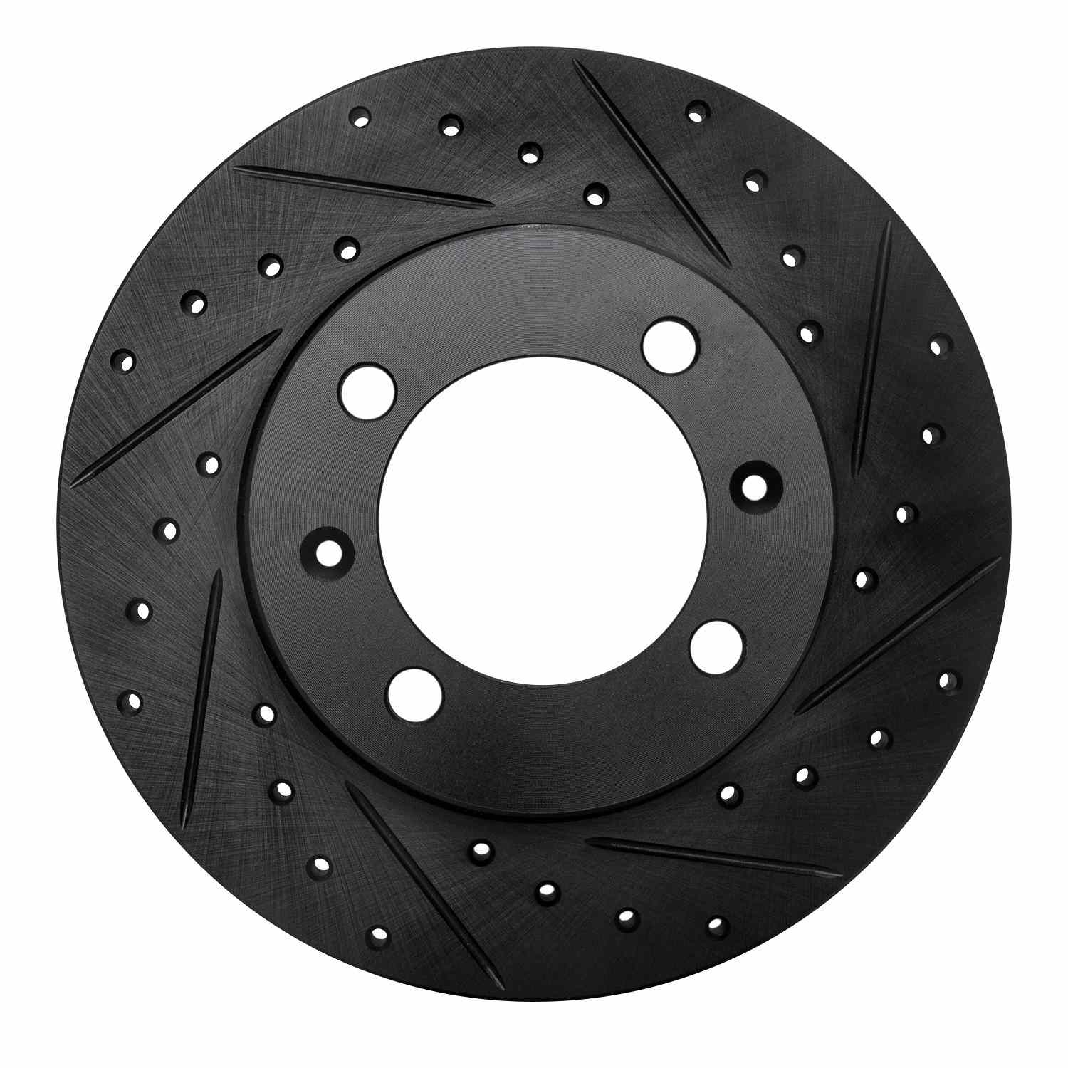 R1 Concepts 81-87 Saab 900 Front Right Drilled & Slotted Black Brake Rotor