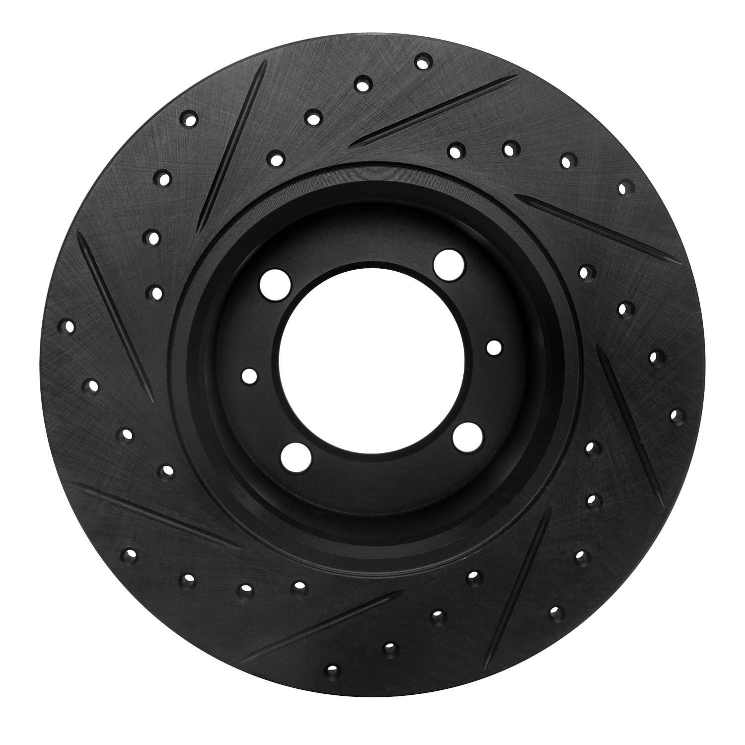 R1 Concepts 81-87 Saab 900 Front Right Drilled & Slotted Black Brake Rotor - Image 2