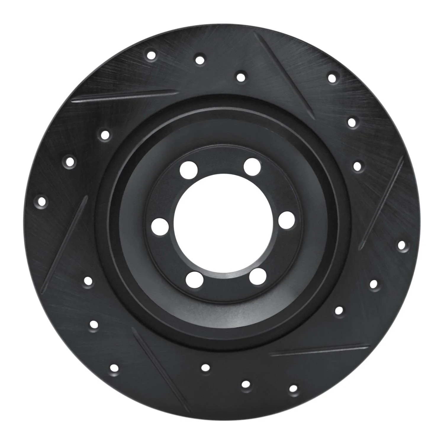 R1 Concepts 81-89 Alfa Romeo GTV-6 Rear Right Drilled & Slotted Black Brake Rotor