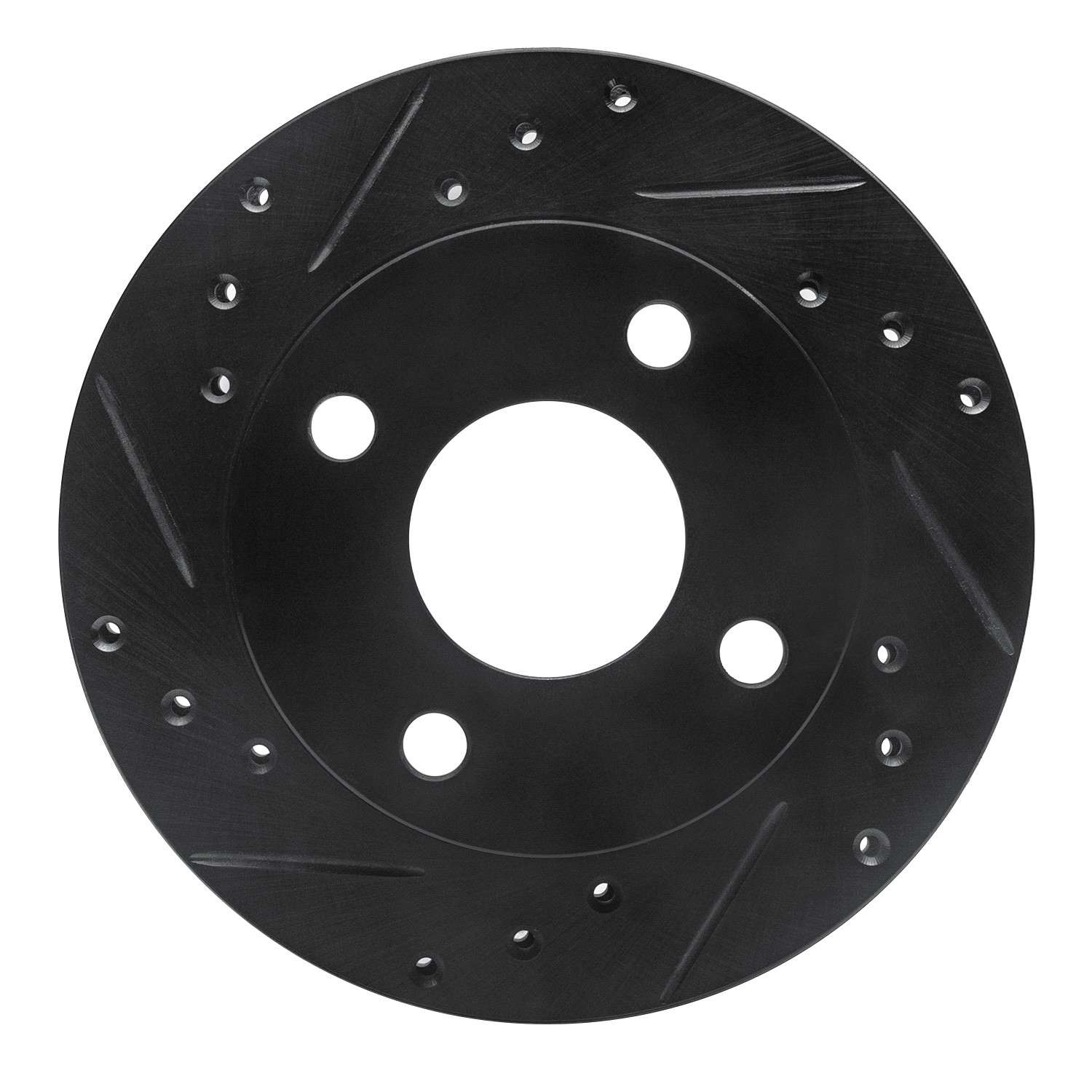 R1 Concepts 81-94 Ford Escort Front Left Drilled & Slotted Black Brake Rotor