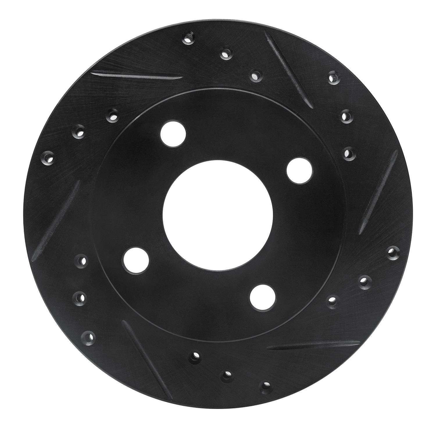 R1 Concepts 81-94 Ford TEMPO Front Right Drilled & Slotted Black Brake Rotor