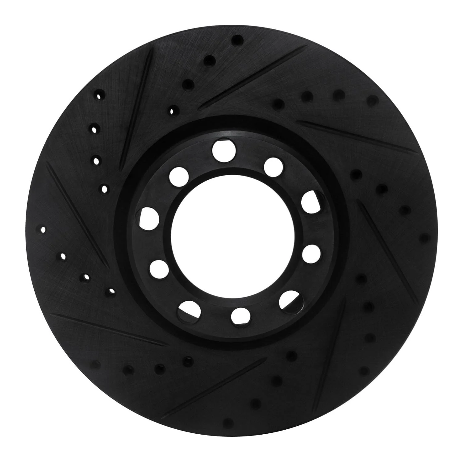 R1 Concepts 82-85 Mercedes-Benz 380SEC Front Left Drilled & Slotted Black Brake Rotor