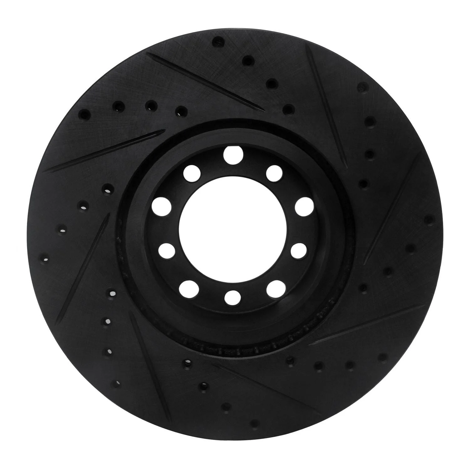 R1 Concepts 82-85 Mercedes-Benz 380SEC Front Left Drilled & Slotted Black Brake Rotor - Image 2