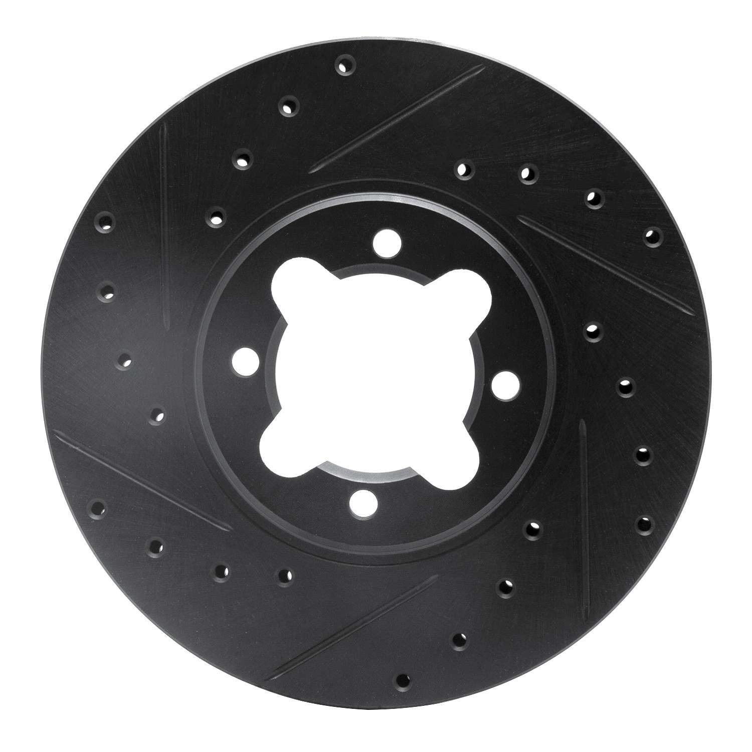 R1 Concepts 82-85 Toyota Celica Front Left Drilled & Slotted Black Brake Rotor