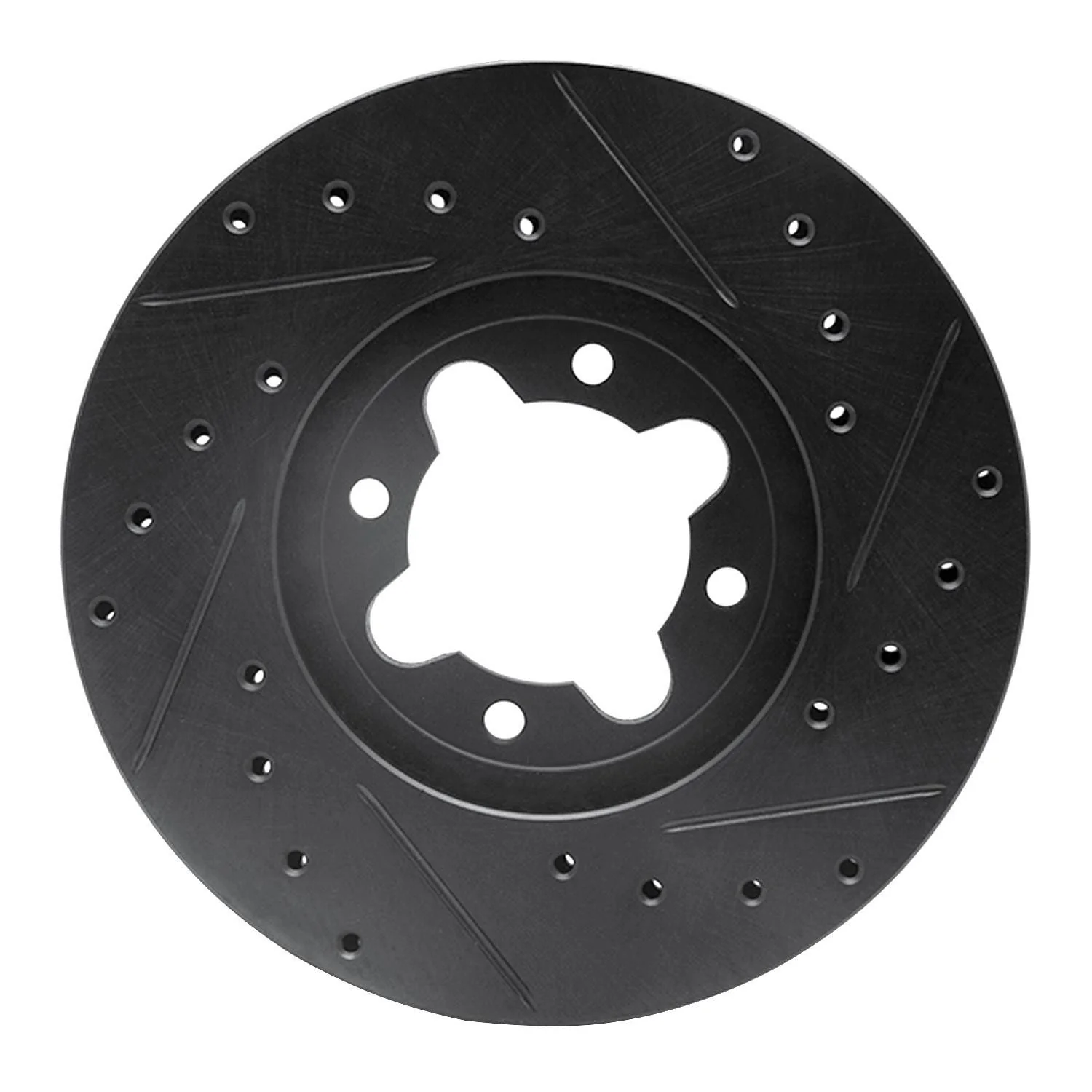 R1 Concepts 82-85 Toyota Celica Front Left Drilled & Slotted Black Brake Rotor - Image 2