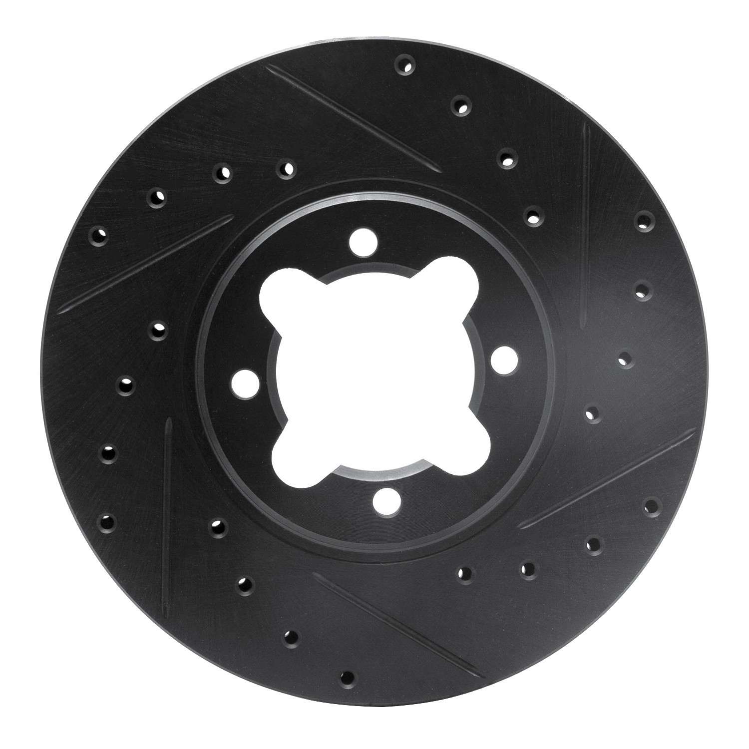 R1 Concepts 82-85 Toyota Celica Front Right Drilled & Slotted Black Brake Rotor