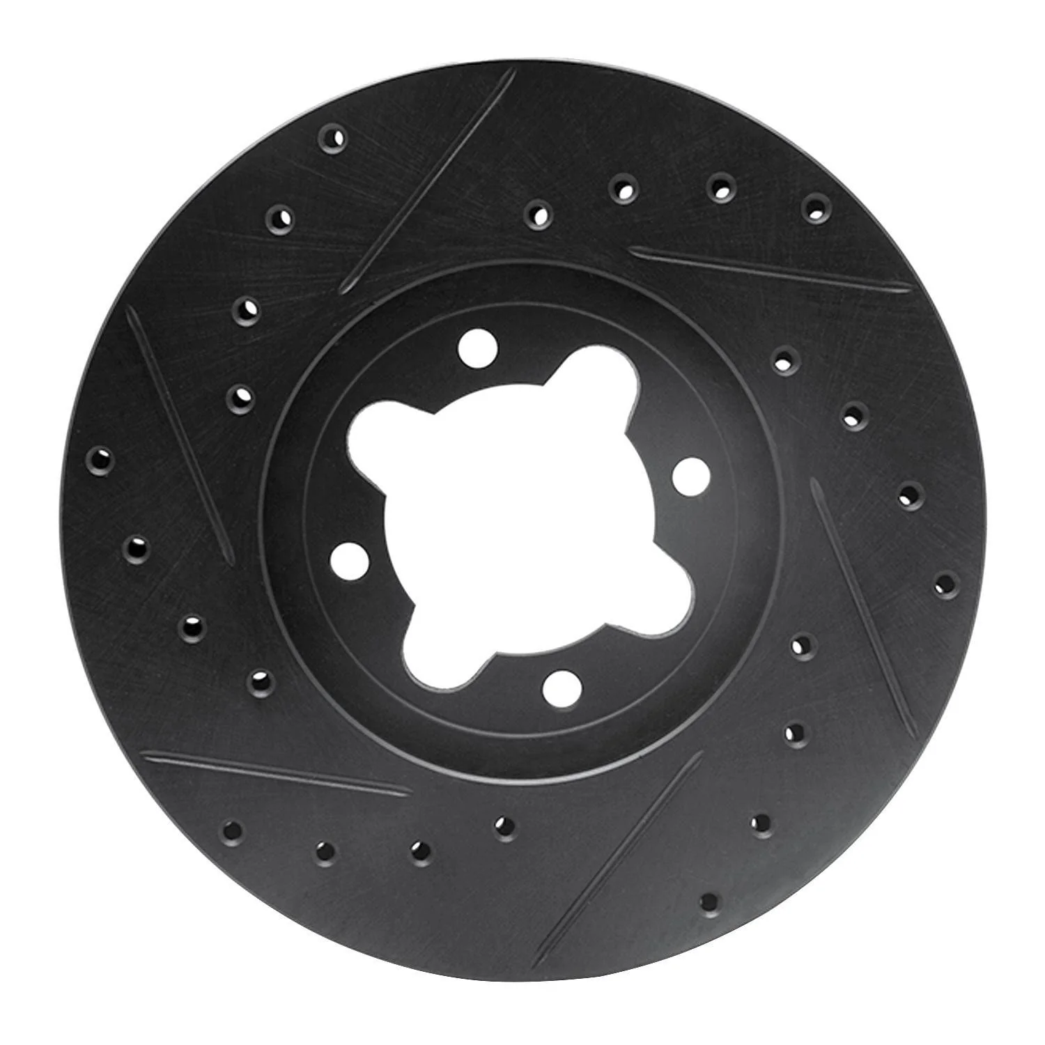 R1 Concepts 82-85 Toyota Celica Front Right Drilled & Slotted Black Brake Rotor - Image 2