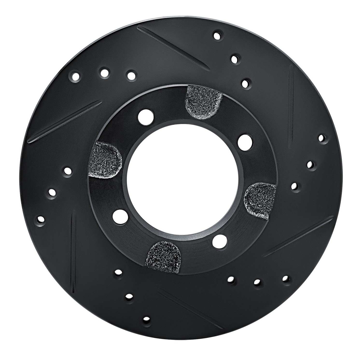 R1 Concepts 82-86 Nissan STANZA Front Right Drilled & Slotted Black Brake Rotor
