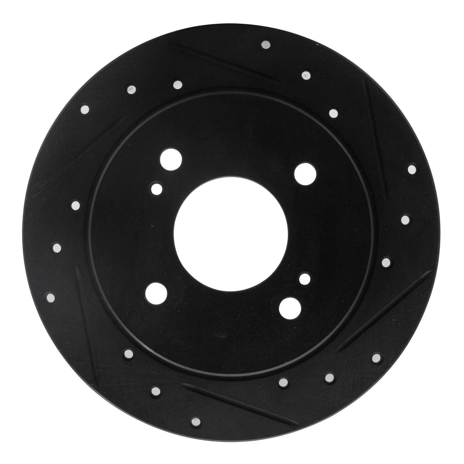 R1 Concepts 82-88 Nissan 280ZX Rear Right Drilled & Slotted Black Brake Rotor