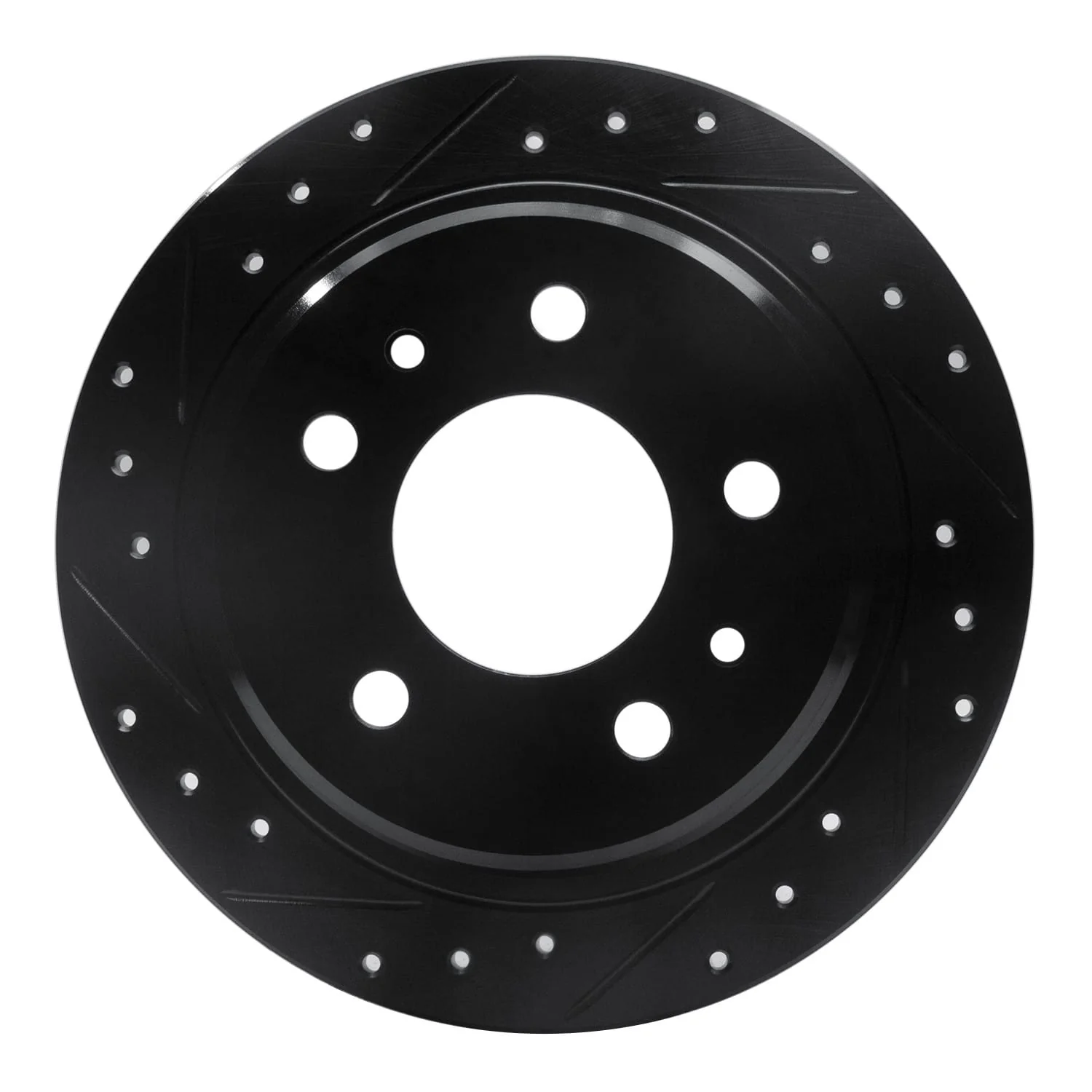 R1 Concepts 82-89 BMW 633CSI Rear Left Drilled & Slotted Black Brake Rotor