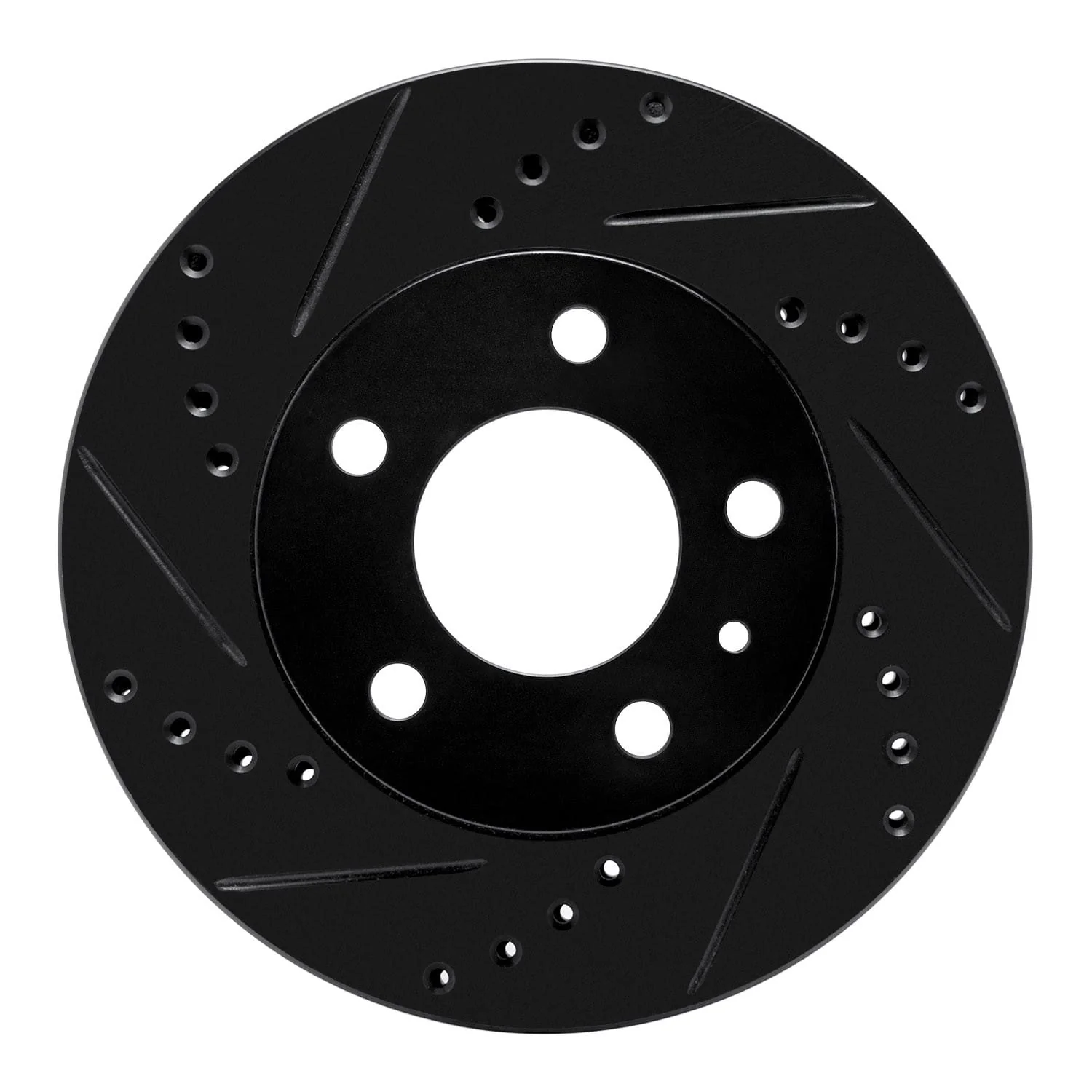 R1 Concepts 82-90 Volvo 760 Series Front Left Drilled & Slotted Black Brake Rotor