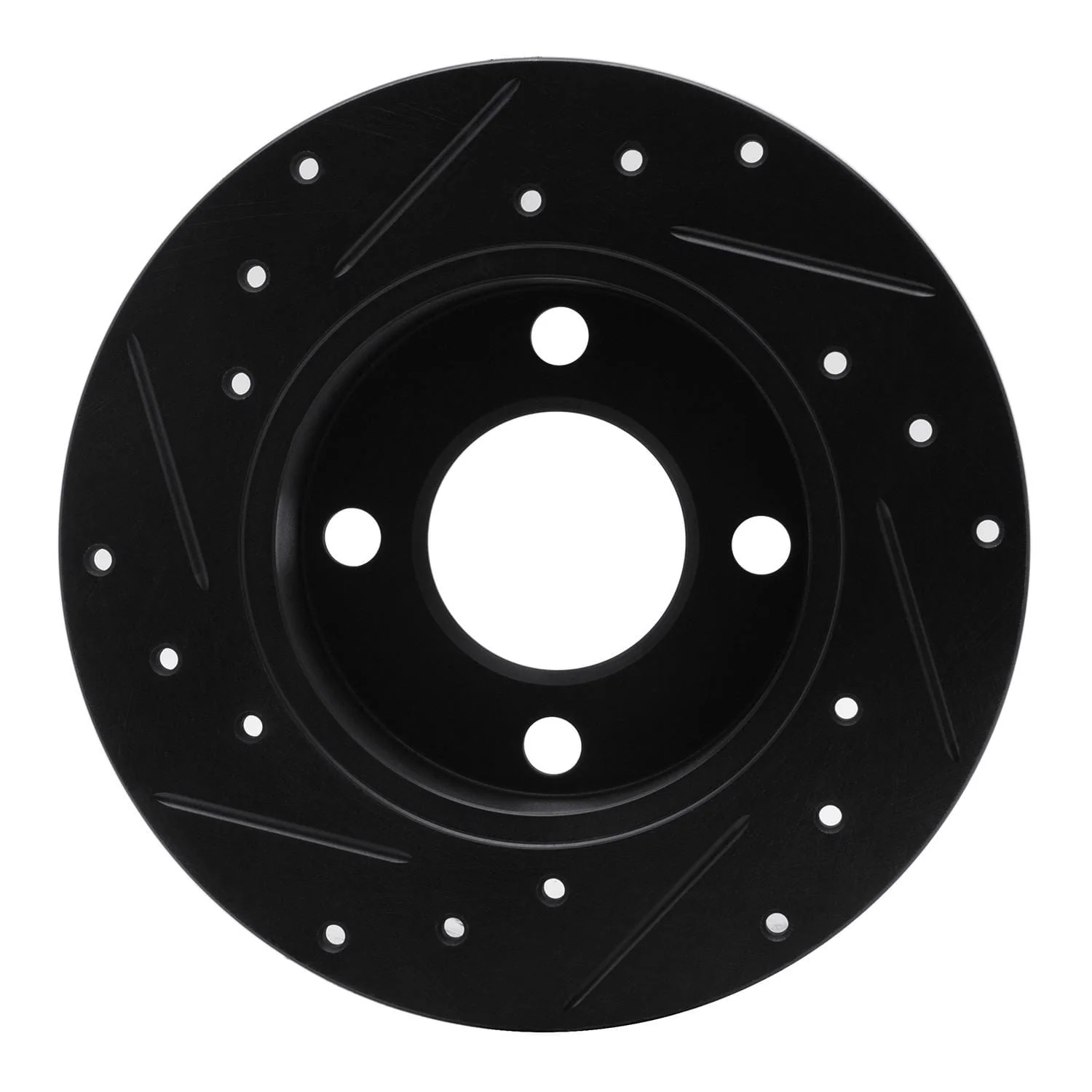 R1 Concepts 82-98 Audi 5000 Rear Right Drilled Black Brake Rotor - Image 2