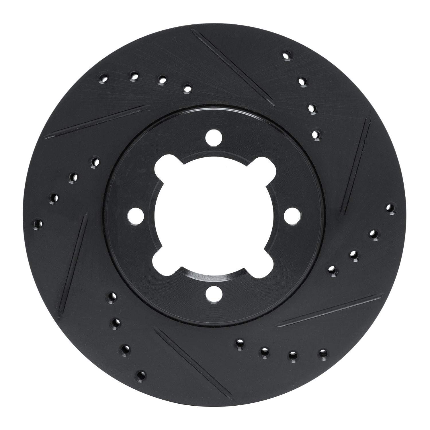 R1 Concepts 83-84 Toyota Cressida Front Right Drilled & Slotted Black Brake Rotor