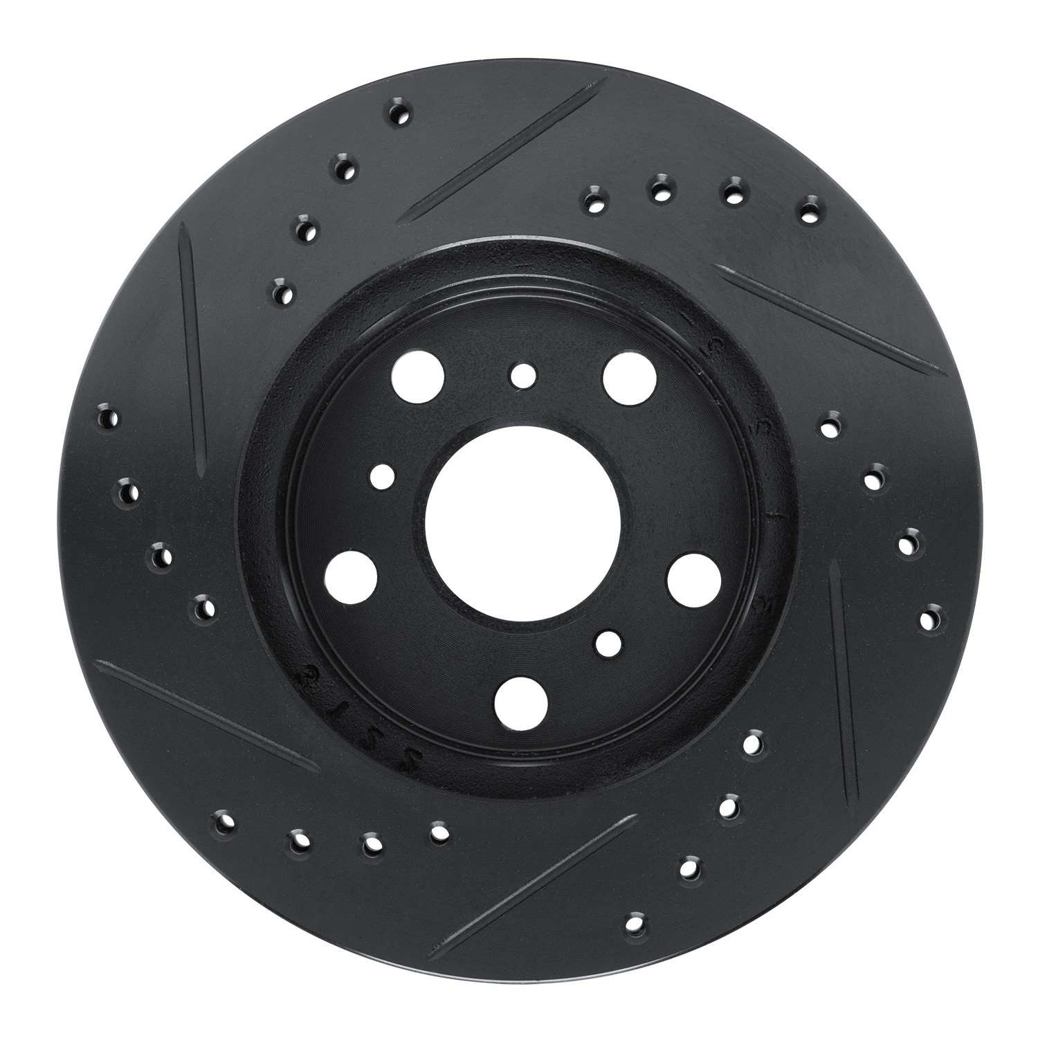 R1 Concepts 83-86 Toyota Camry Front Right Drilled & Slotted Black Brake Rotor - Image 2