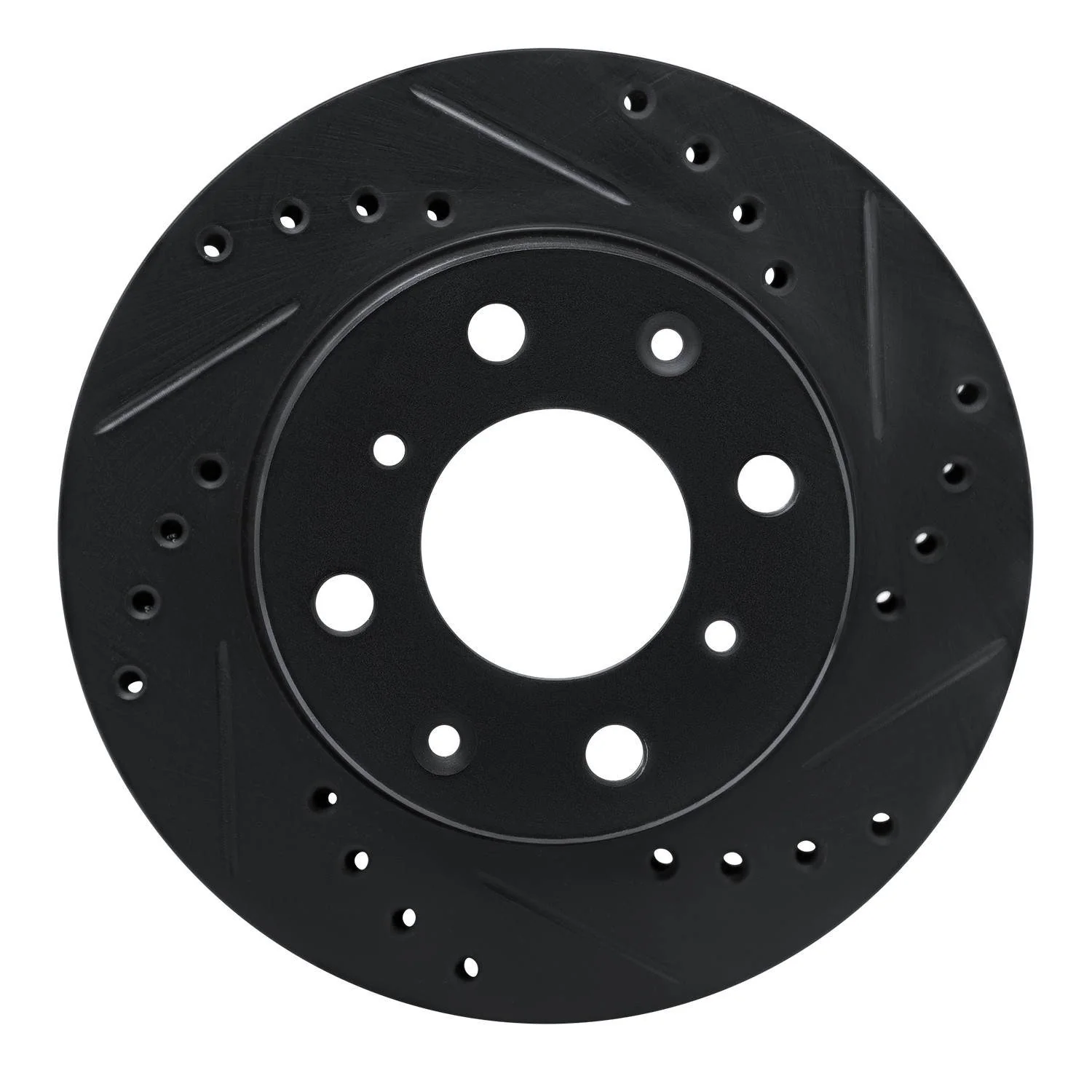 R1 Concepts 83-87 Honda Prelude Front Right Drilled & Slotted Black Brake Rotor
