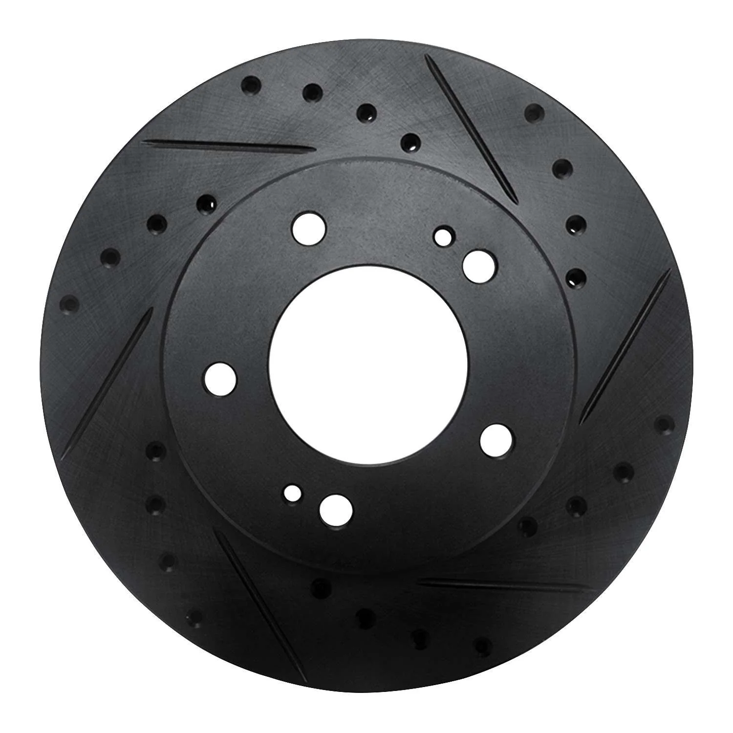 R1 Concepts 83-89 Chrysler Conquest Front Right Drilled & Slotted Black Brake Rotor