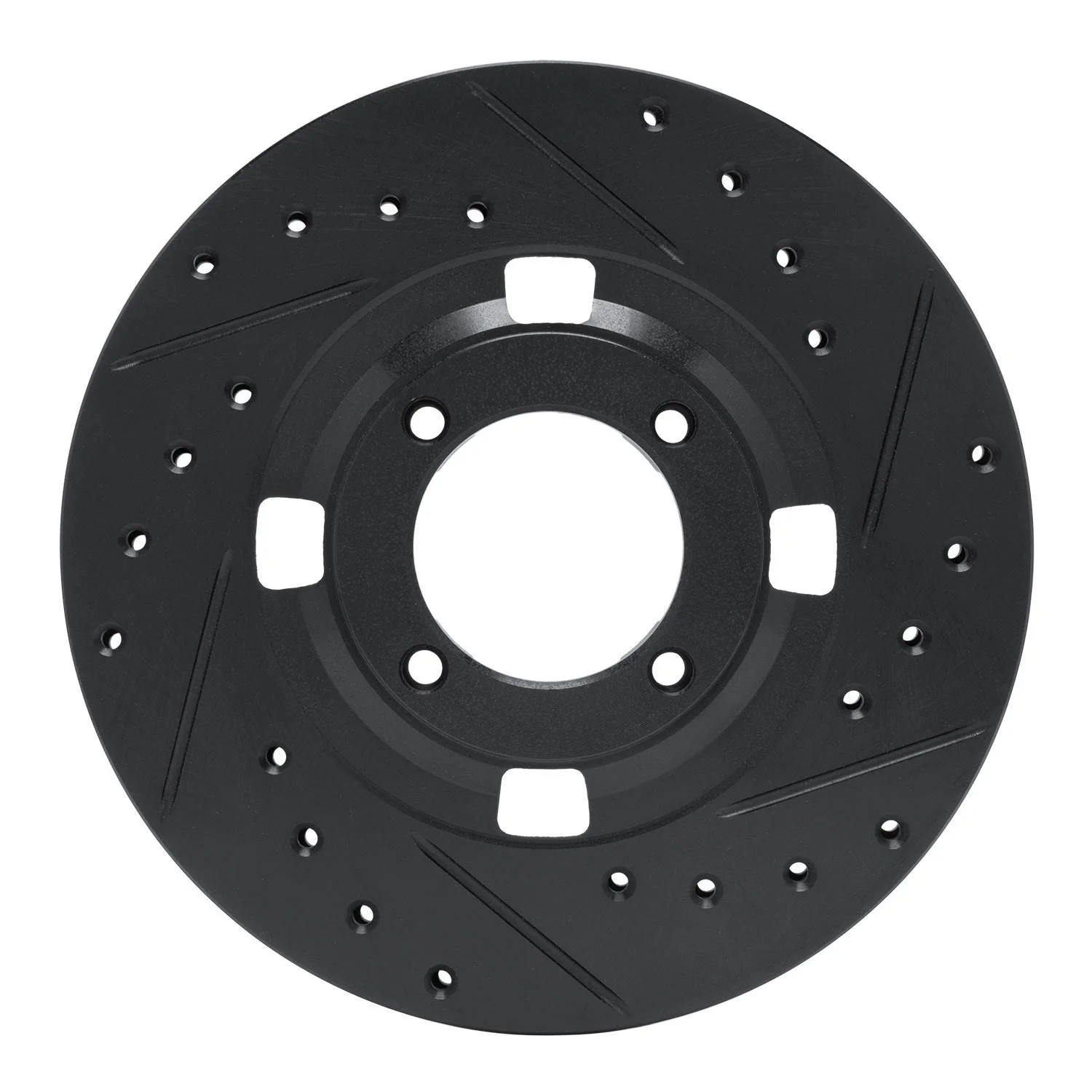 R1 Concepts 83-89 Isuzu Impulse Front Right Drilled & Slotted Black Brake Rotor