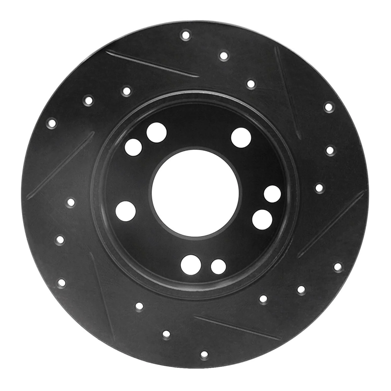 R1 Concepts 83-89 Mercedes-Benz 190D Front Left Drilled & Slotted Black Brake Rotor - Image 2