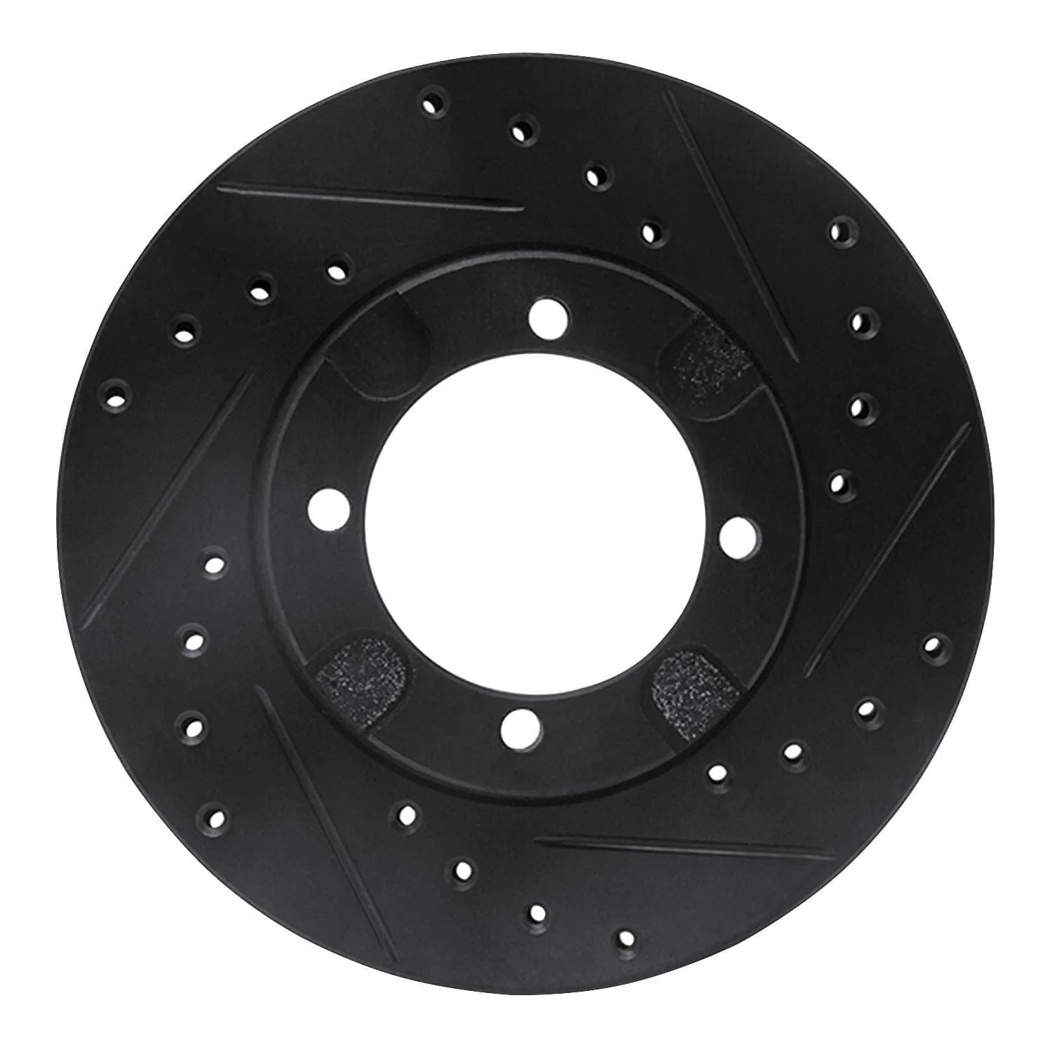 R1 Concepts 83-91 Dodge COLT Front Right Drilled & Slotted Black Brake Rotor