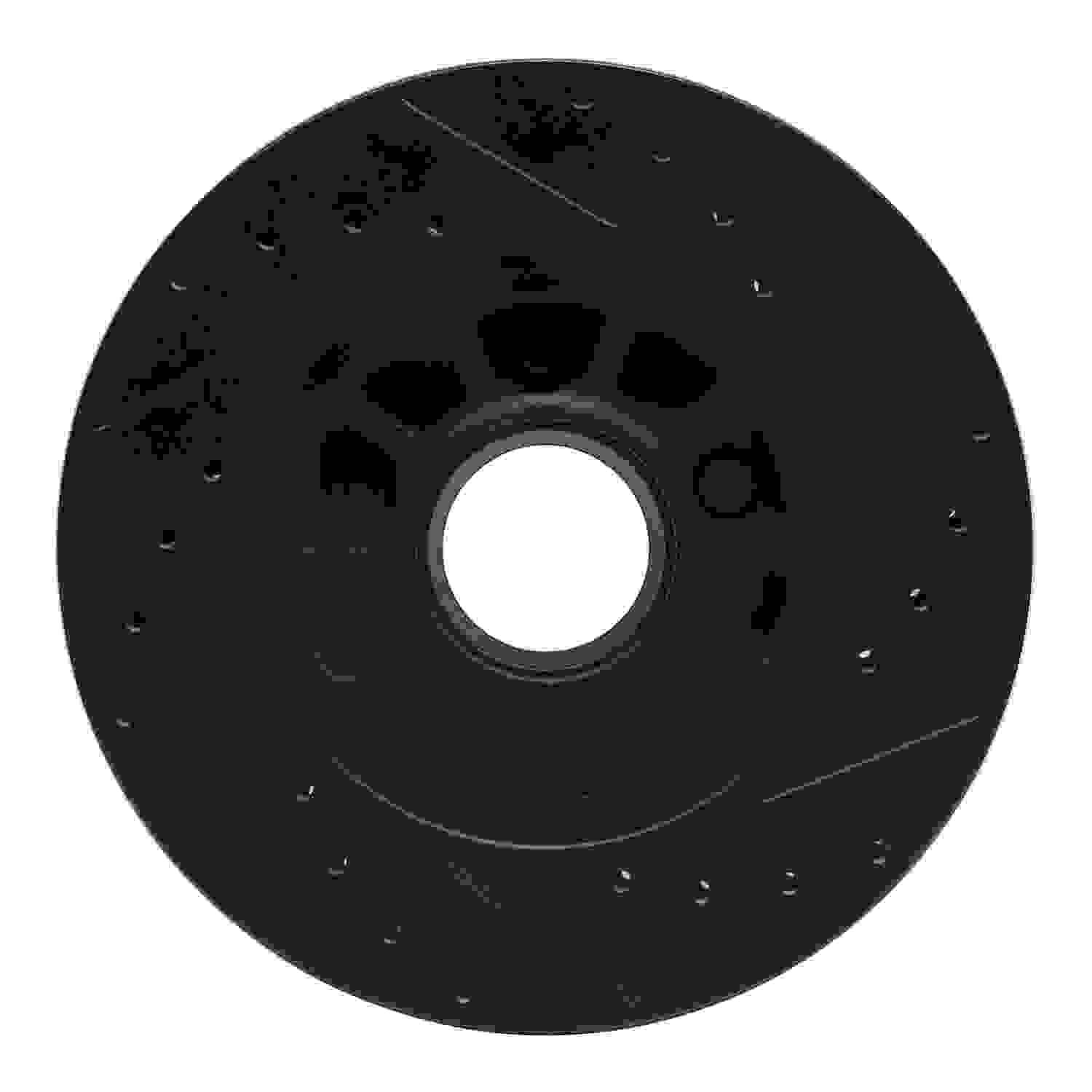 R1 Concepts 83-92 Ford Ranger (USA/Canada) Front Left Drilled & Slotted Black Brake Rotor - Image 2