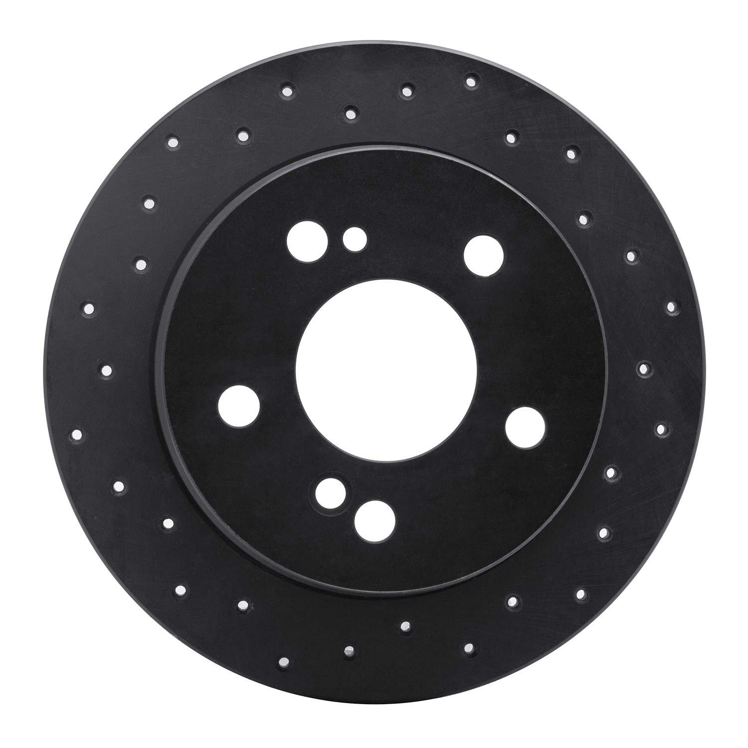 R1 Concepts 83-95 Mercedes-Benz 190D Rear Left Drilled Black Brake Rotor