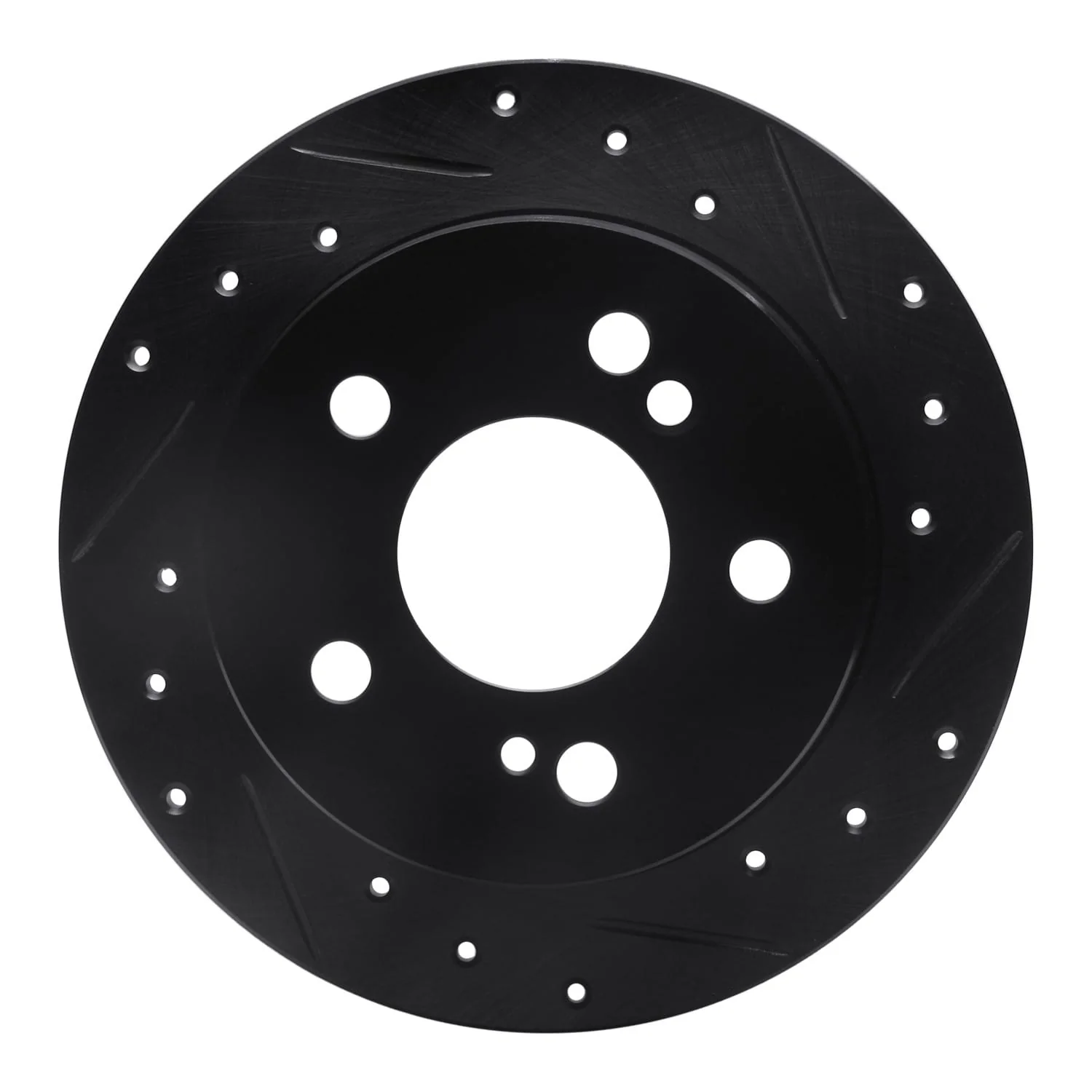 R1 Concepts 83-95 Mercedes-Benz 300D Rear Right Drilled & Slotted Black Brake Rotor