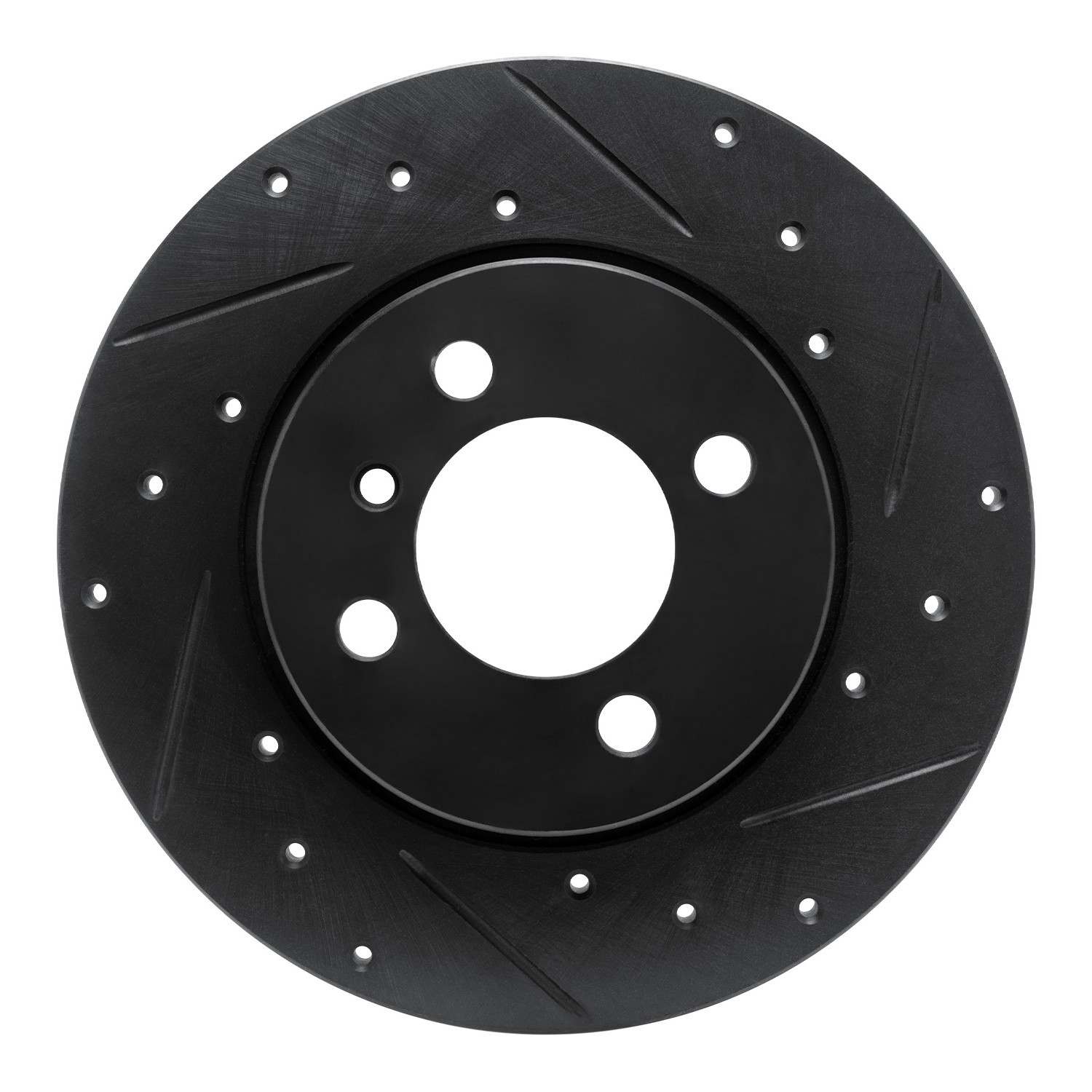 R1 Concepts 84-85 BMW 318I Front Right Drilled & Slotted Black Brake Rotor
