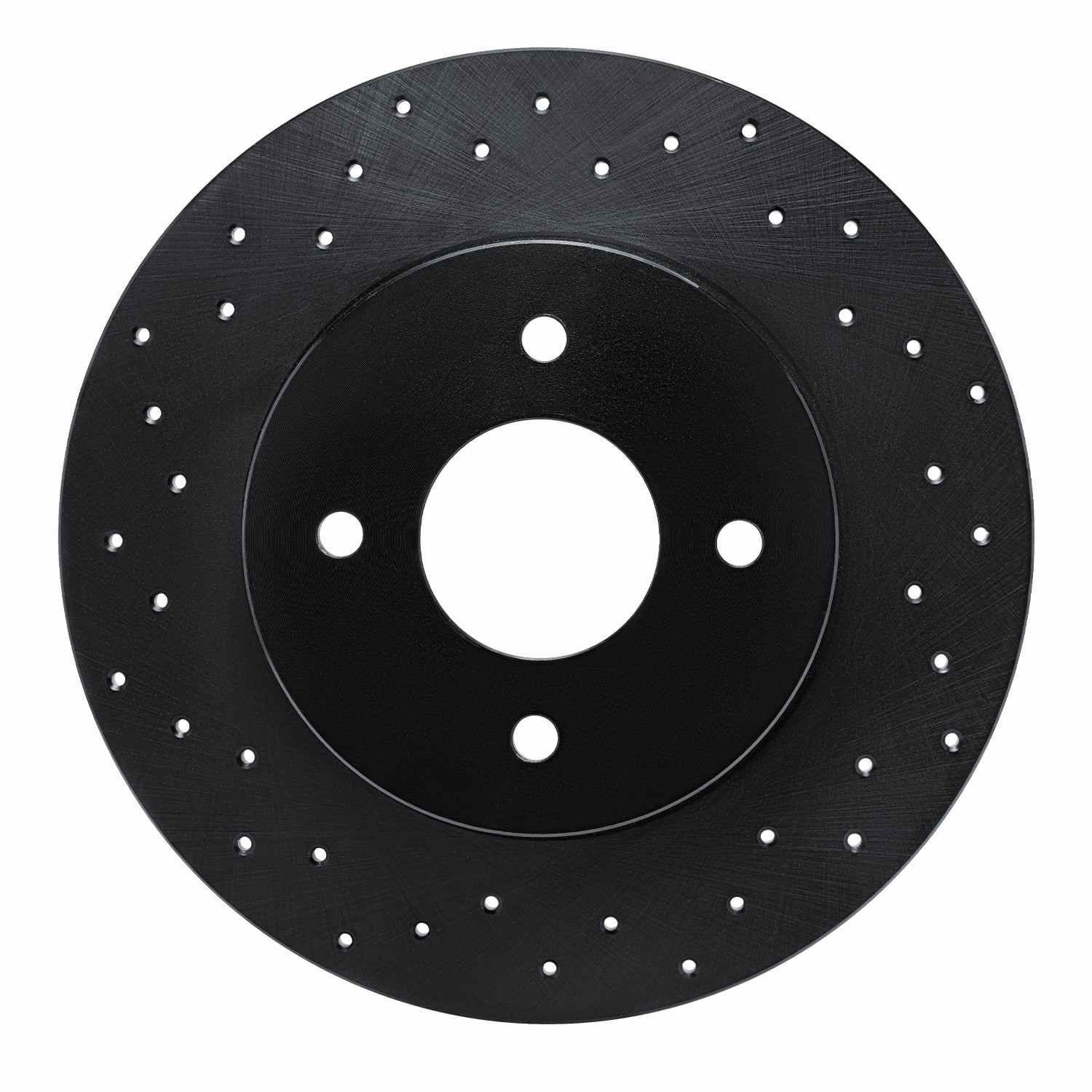 R1 Concepts 84-85 Nissan 300ZX Rear Left Drilled Black Brake Rotor