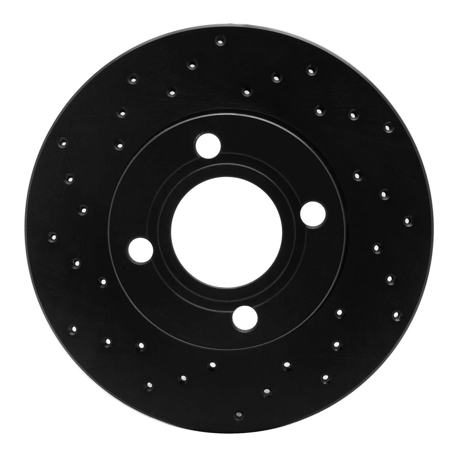 R1 Concepts 84-87 Audi 4000 Quattro Front Left Drilled Black Brake Rotor