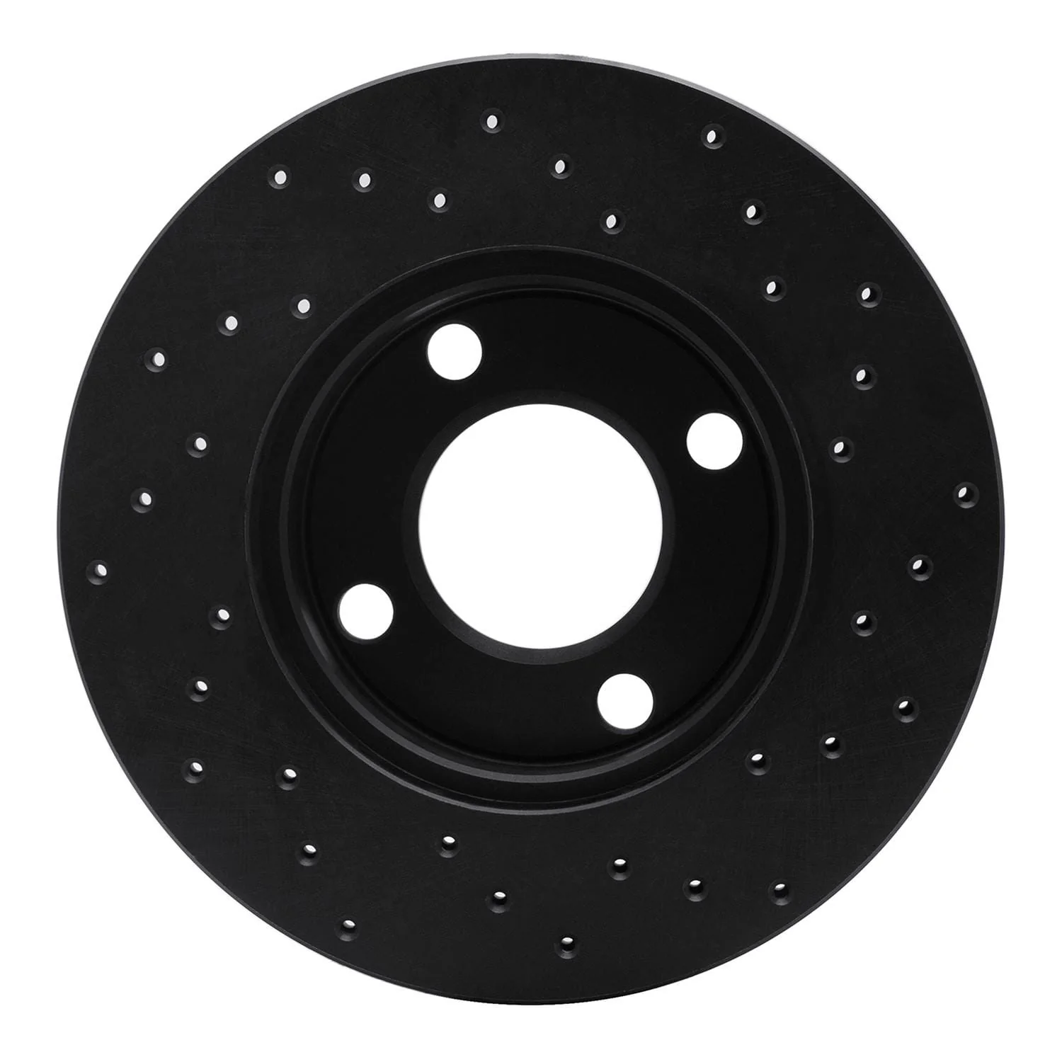 R1 Concepts 84-87 Audi 4000 Quattro Front Left Drilled Black Brake Rotor - Image 2