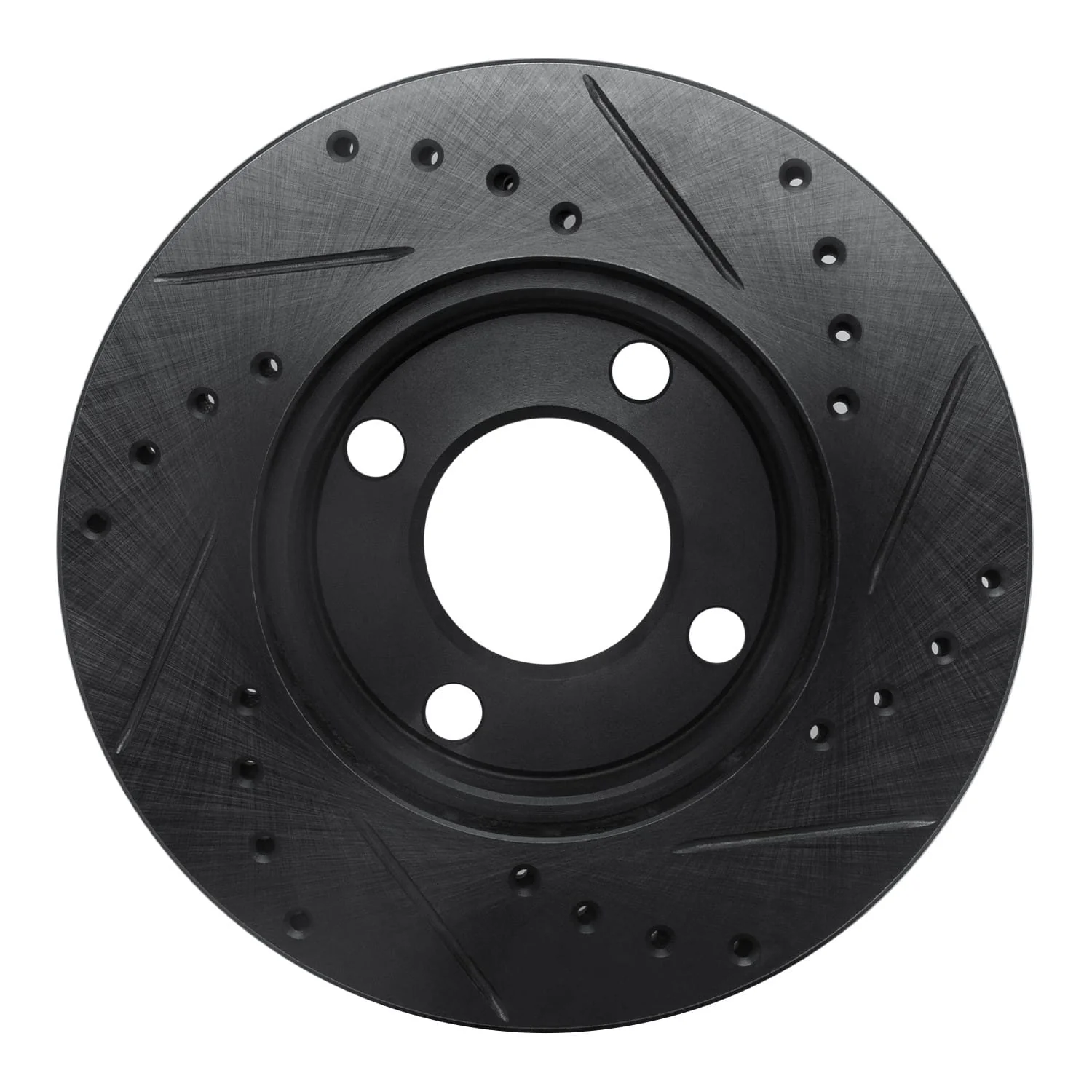 R1 Concepts 84-87 Audi 4000 Quattro Front Left Drilled & Slotted Black Brake Rotor - Image 2