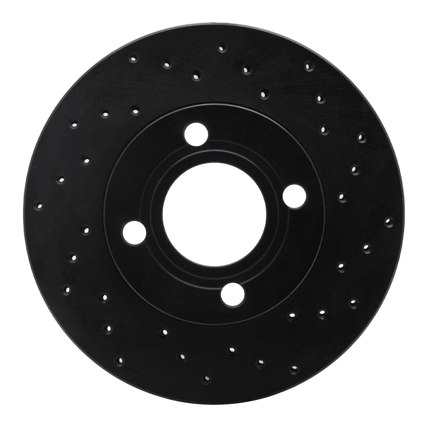R1 Concepts 84-87 Audi 4000 Quattro Front Right Drilled Black Brake Rotor