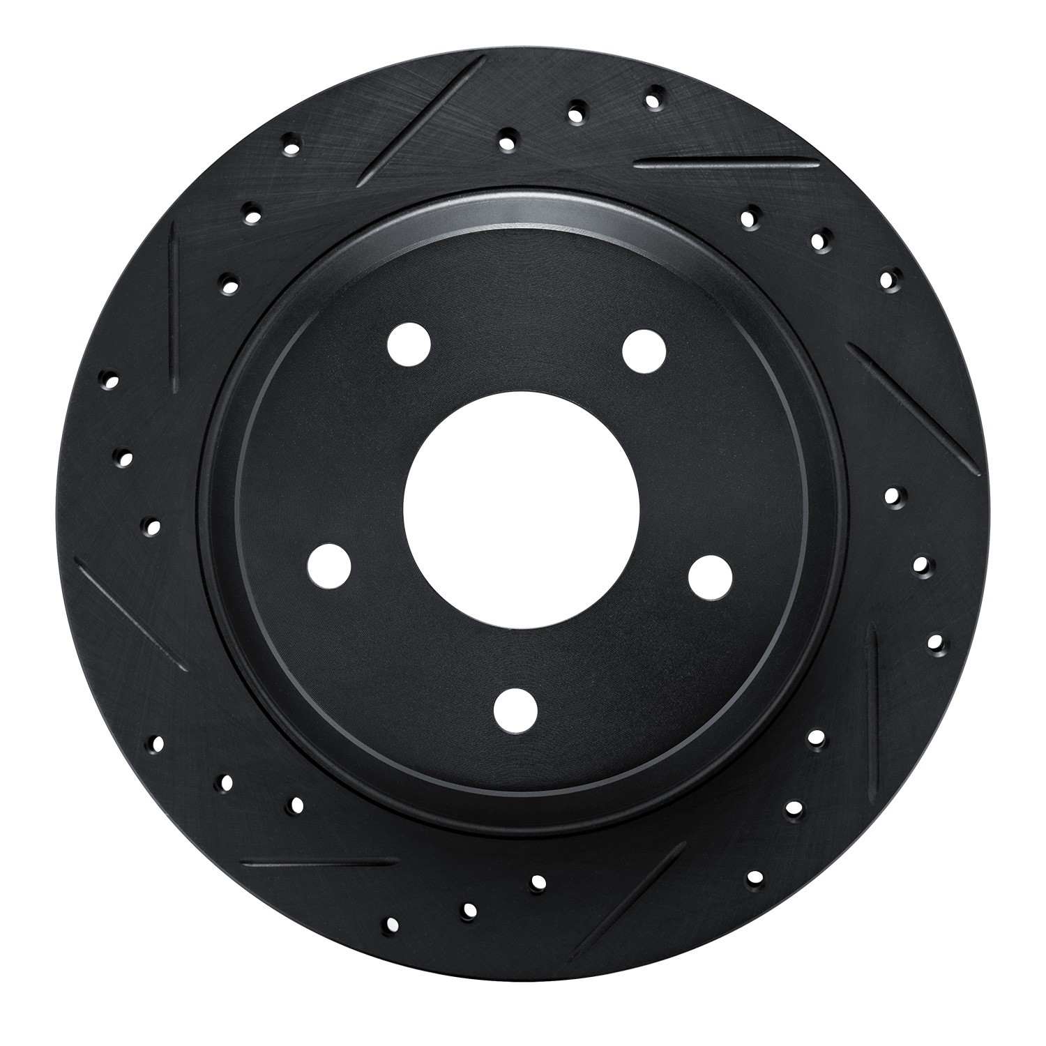 R1 Concepts 84-87 Chevrolet Corvette Front Left Drilled & Slotted Black Brake Rotor