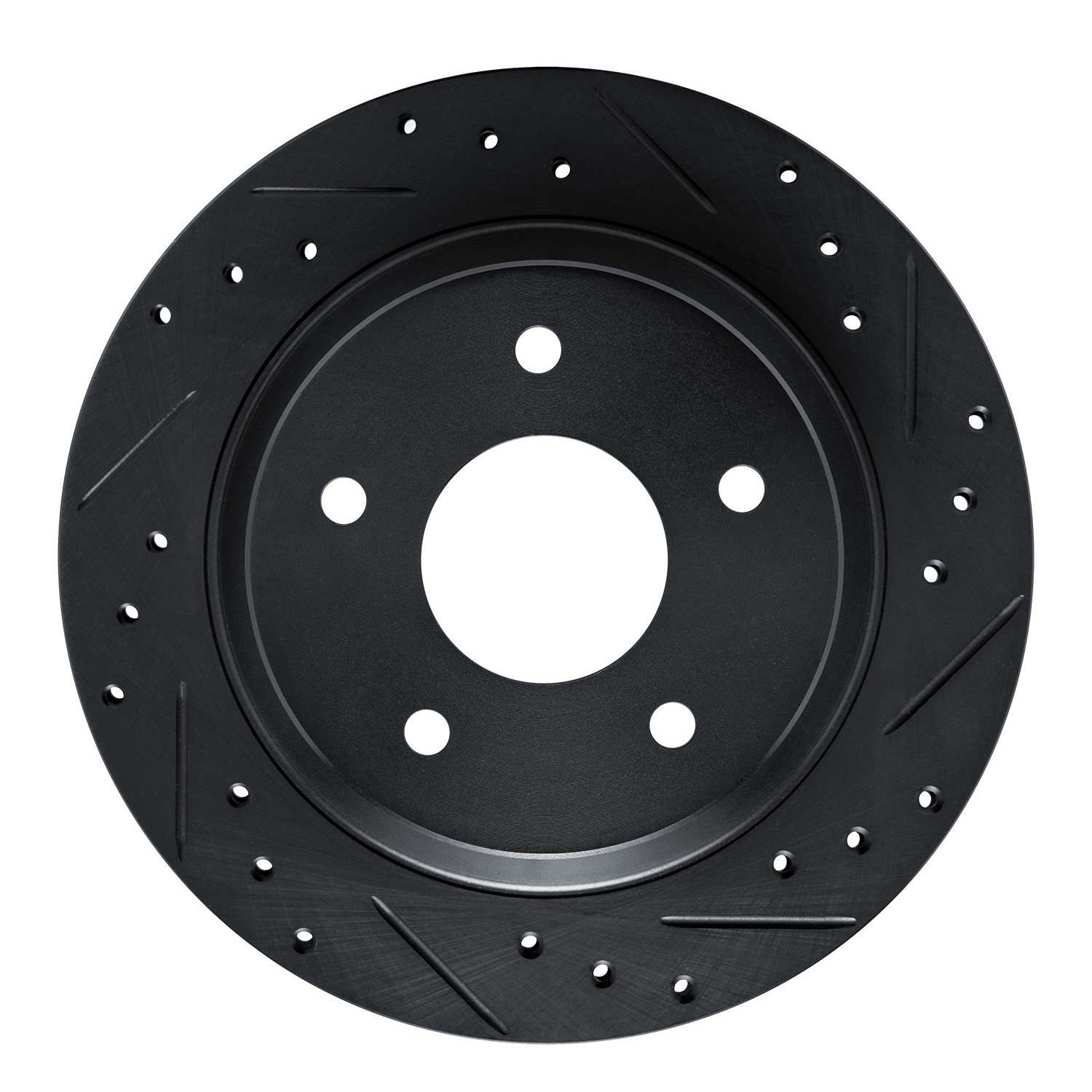 R1 Concepts 84-87 Chevrolet Corvette Front Right Drilled & Slotted Black Brake Rotor