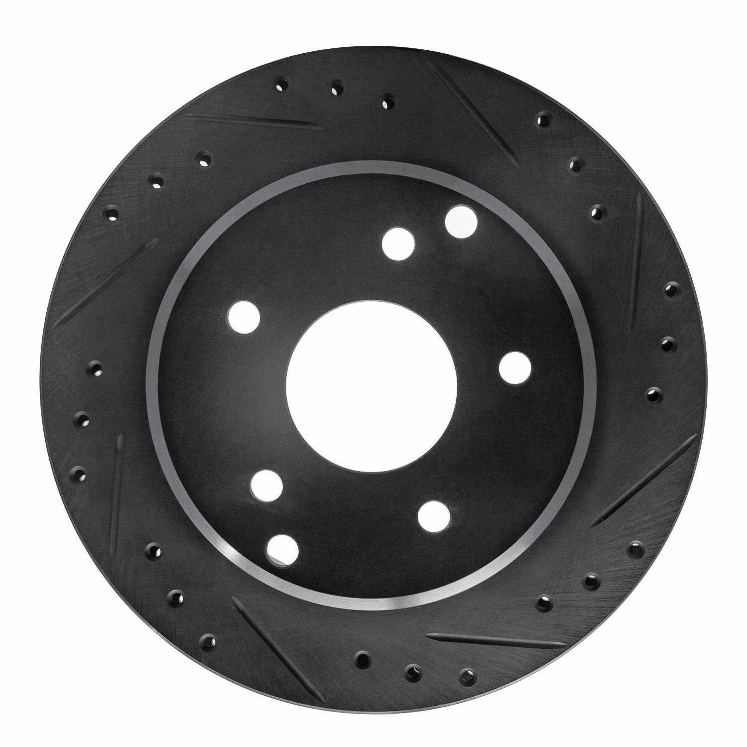 R1 Concepts 84-87 Chevrolet Corvette Rear Right Drilled & Slotted Black Brake Rotor