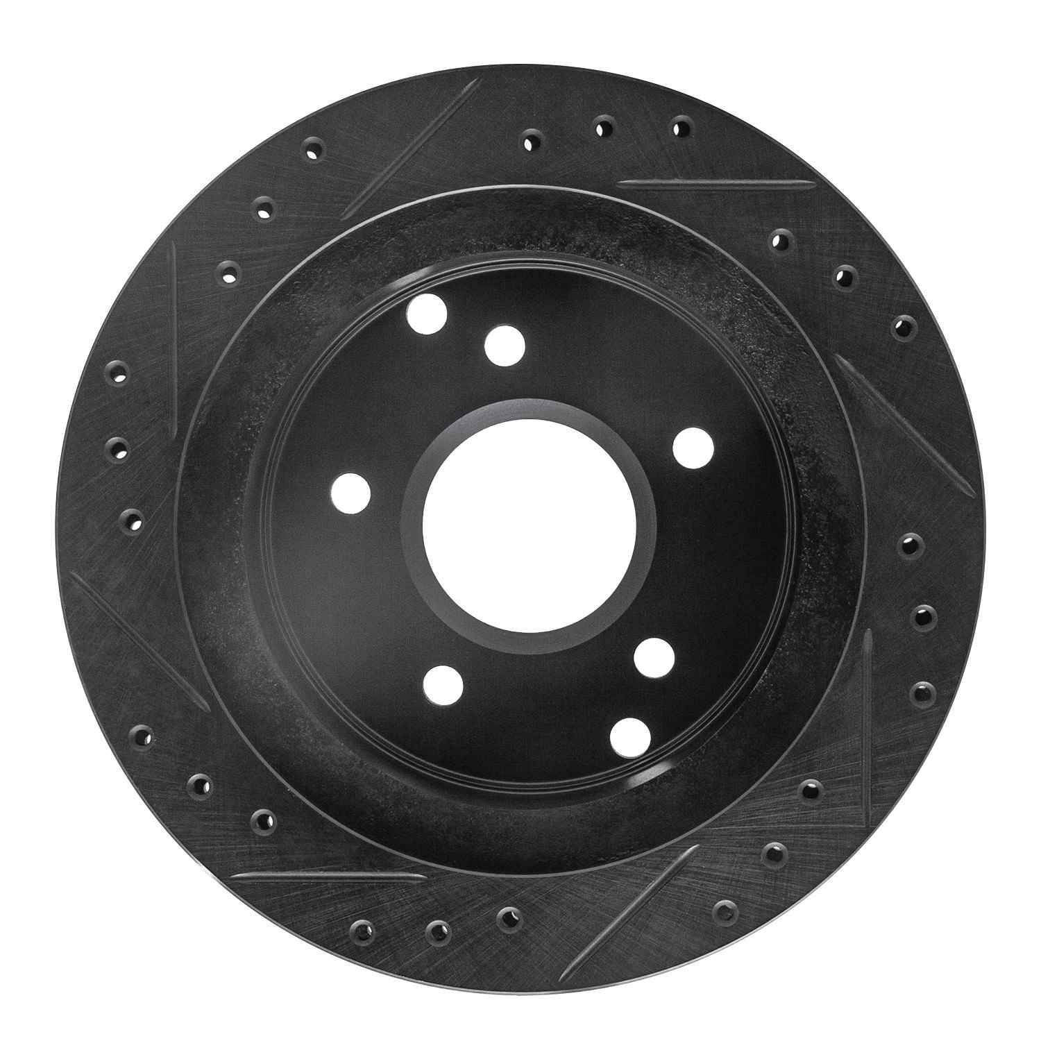 R1 Concepts 84-87 Chevrolet Corvette Rear Right Drilled & Slotted Black Brake Rotor - Image 2