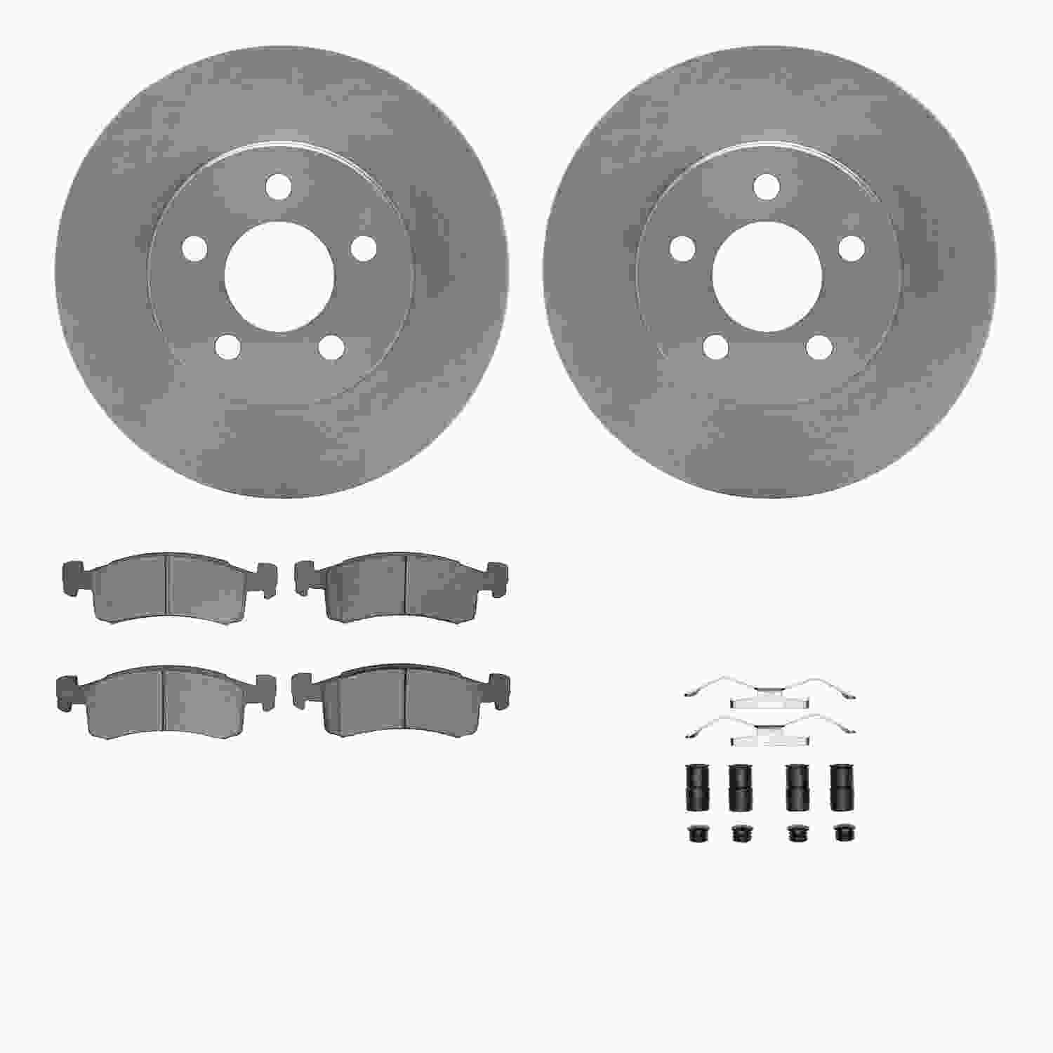 R1 Concepts 84-87 Chrysler Executive Limousine Front Brake Rotor Set w/Optimum OE Pads and Hardware