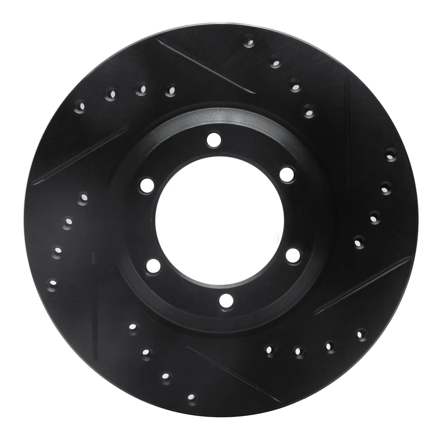 R1 Concepts 84-87 Isuzu Pickup Front Right Drilled & Slotted Black Brake Rotor