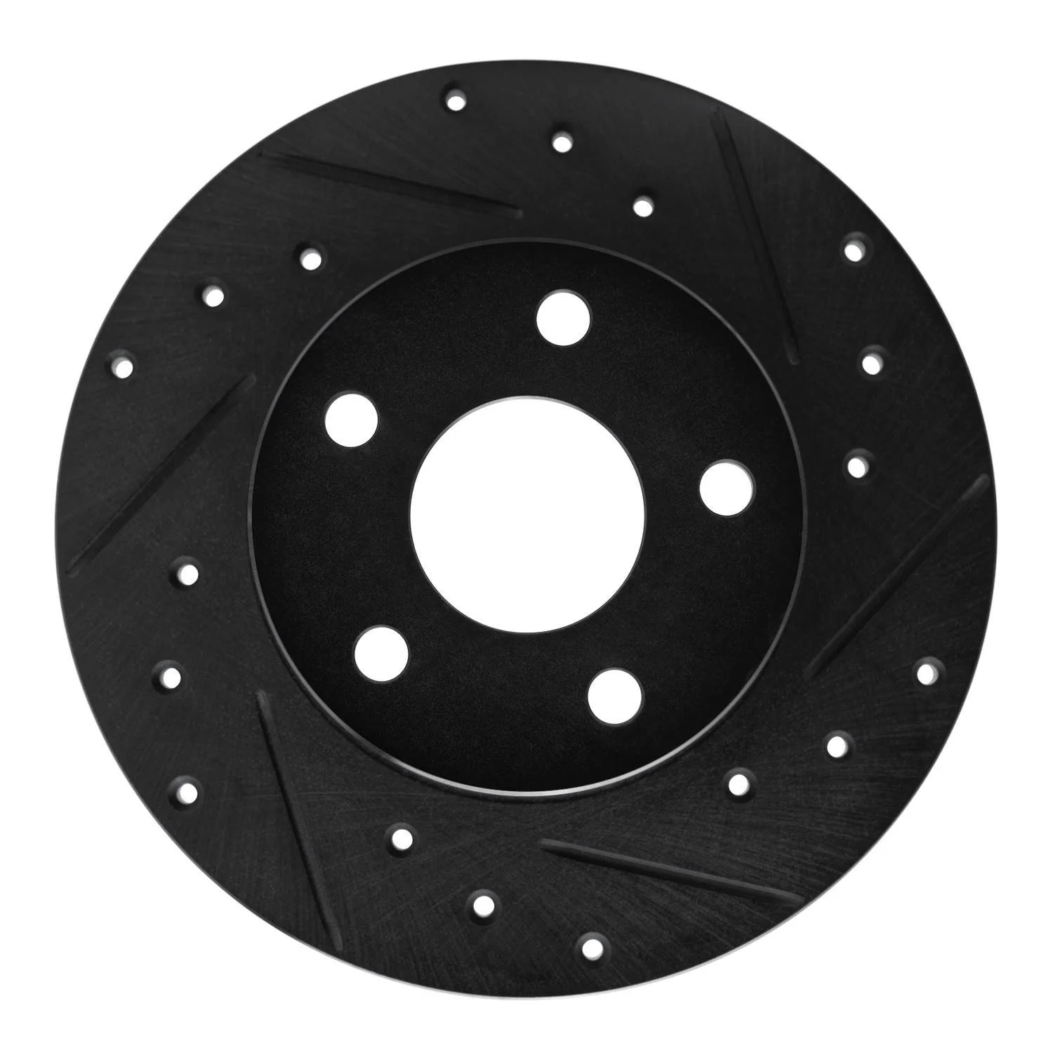 R1 Concepts 84-87 Pontiac Fiero Rear Right Drilled & Slotted Black Brake Rotor