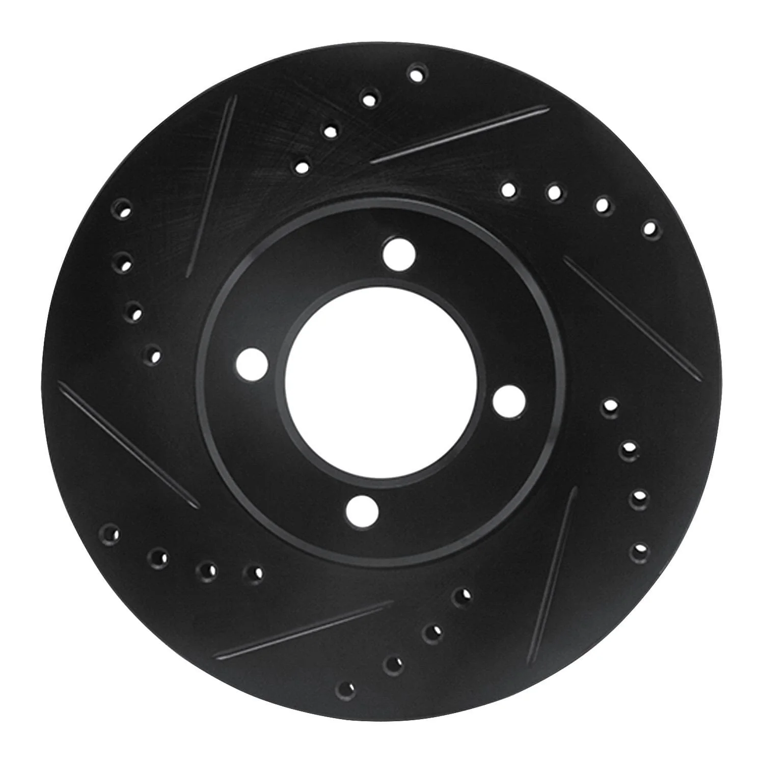 R1 Concepts 84-87 Toyota Corolla (US/Canada) Front Left Drilled & Slotted Black Brake Rotor