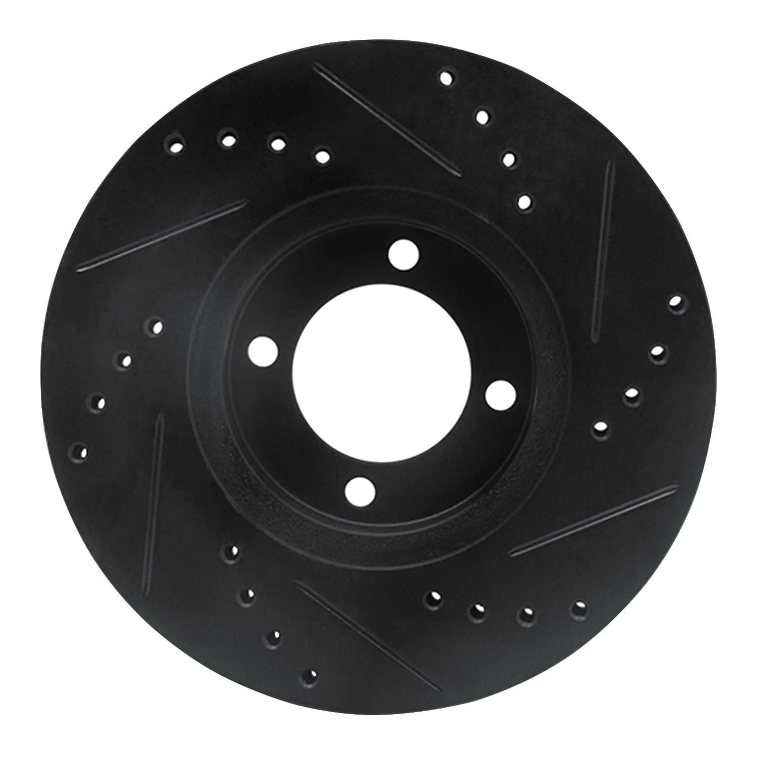 R1 Concepts 84-87 Toyota Corolla (US/Canada) Front Left Drilled & Slotted Black Brake Rotor - Image 2
